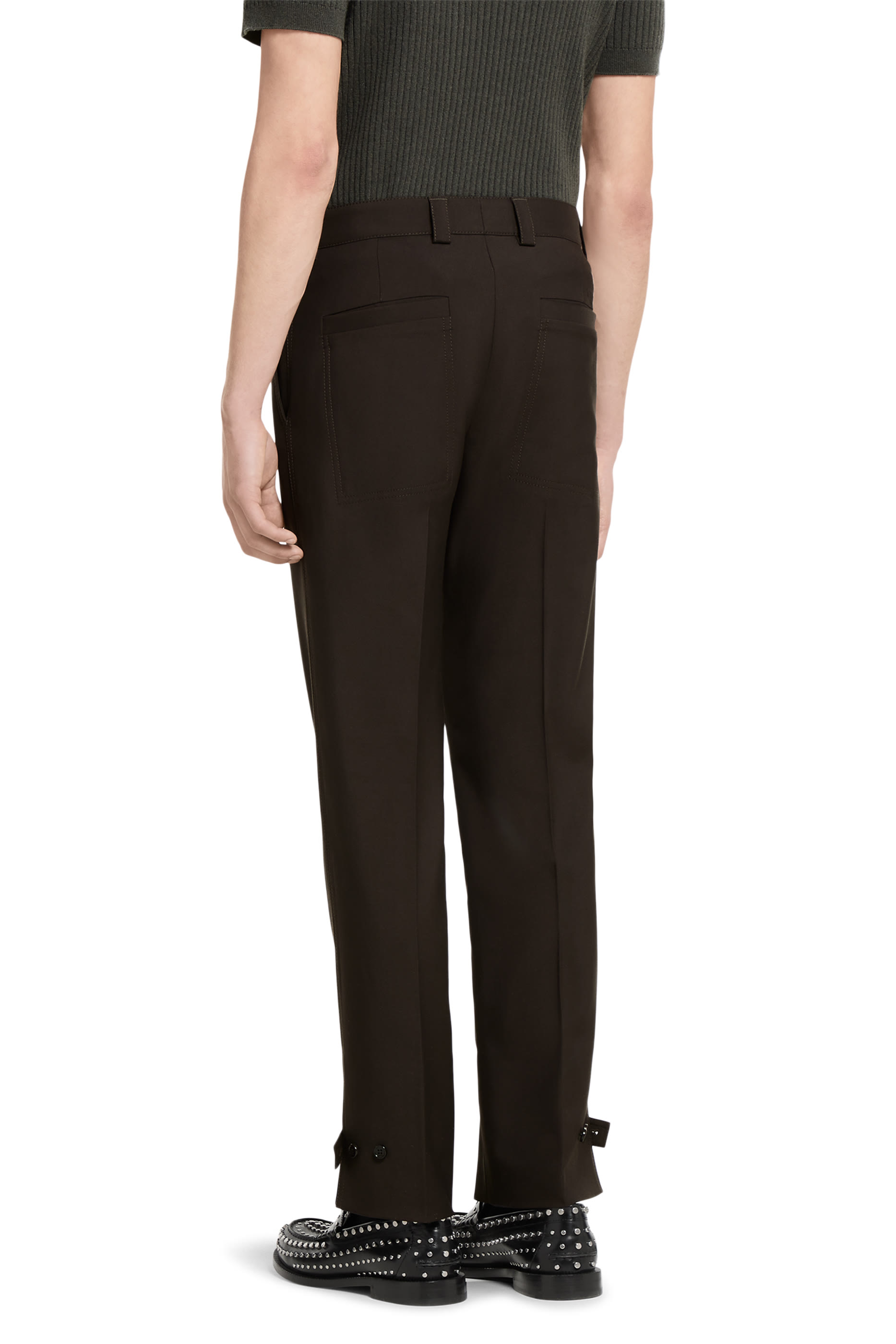 Logo Wool Gabardine Pants