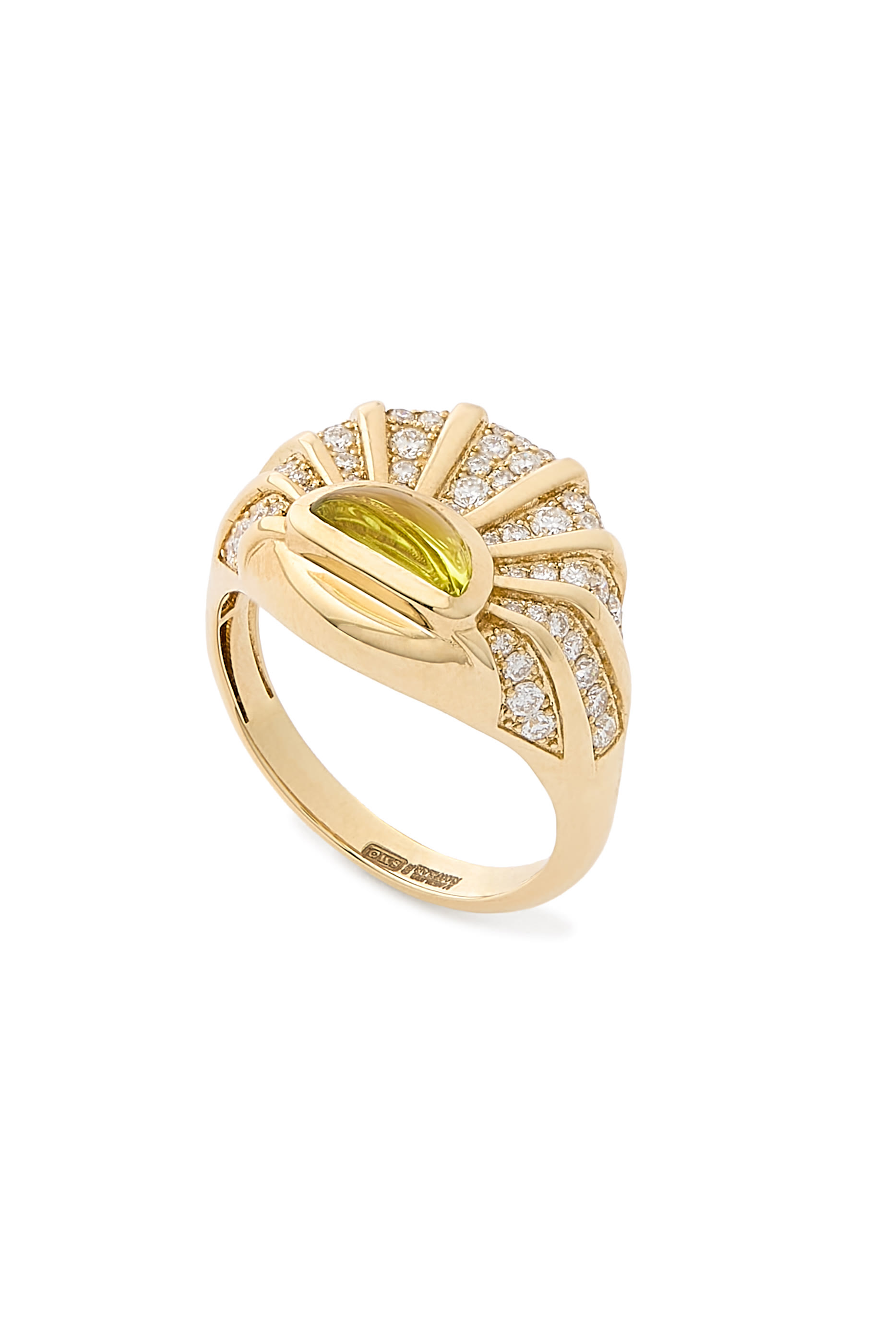 Sun Dawn Pinky Ring, 18K Yellow Gold with Citrine & Diamonds