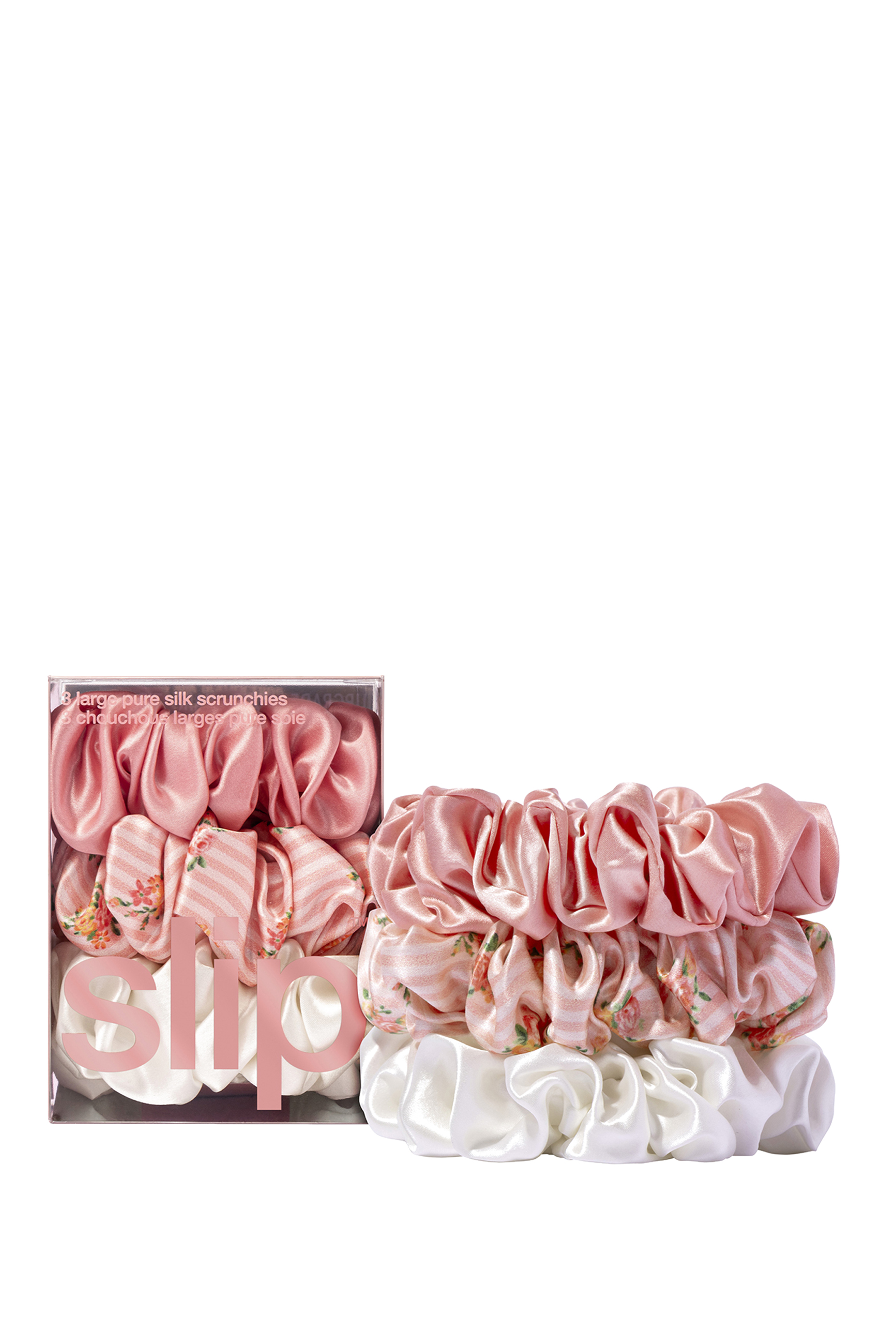 Pure Silk Large Scrunchie, Set of 3