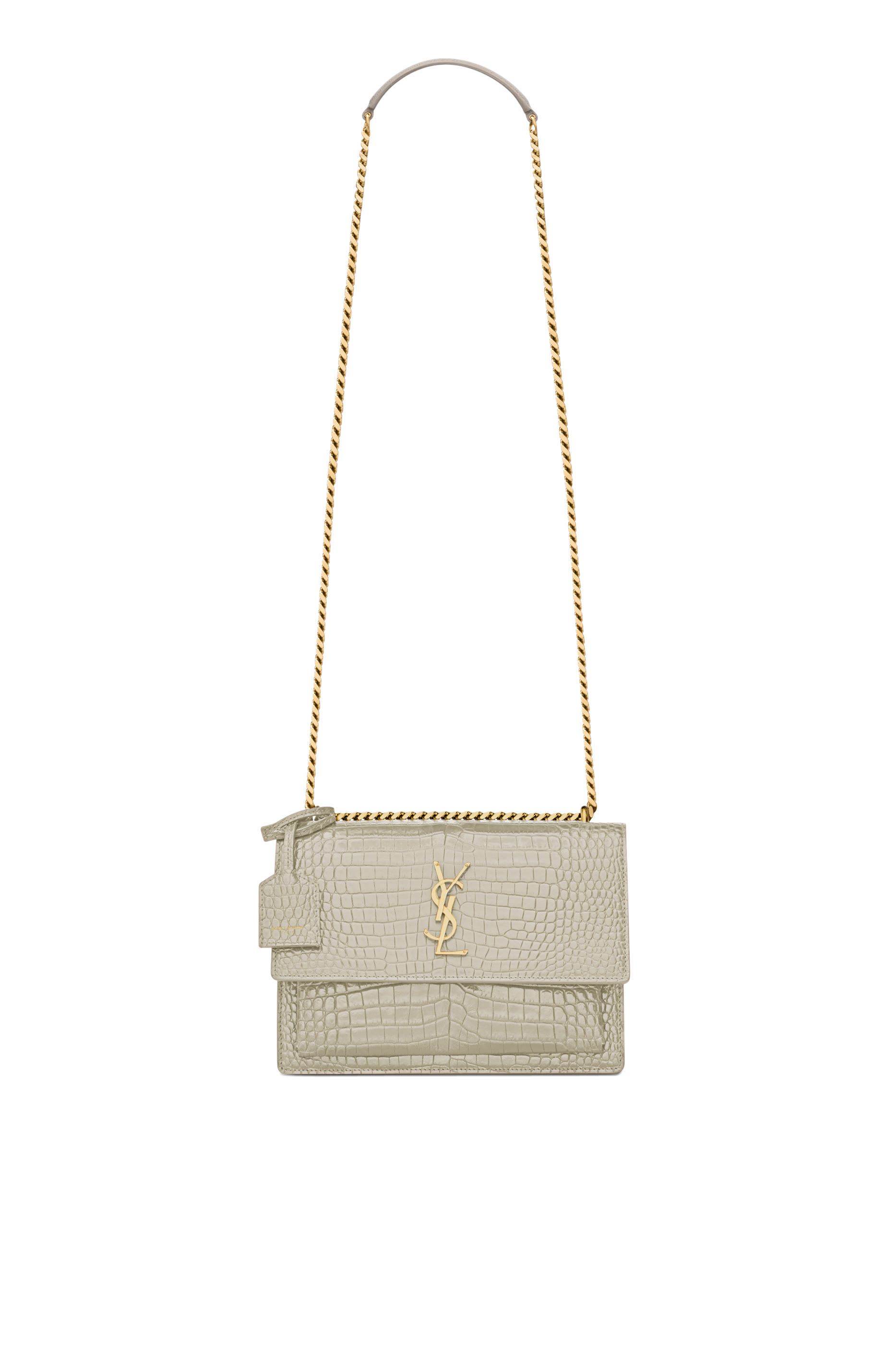 Sunset Medium in Crocodile-Embossed Shiny Leather