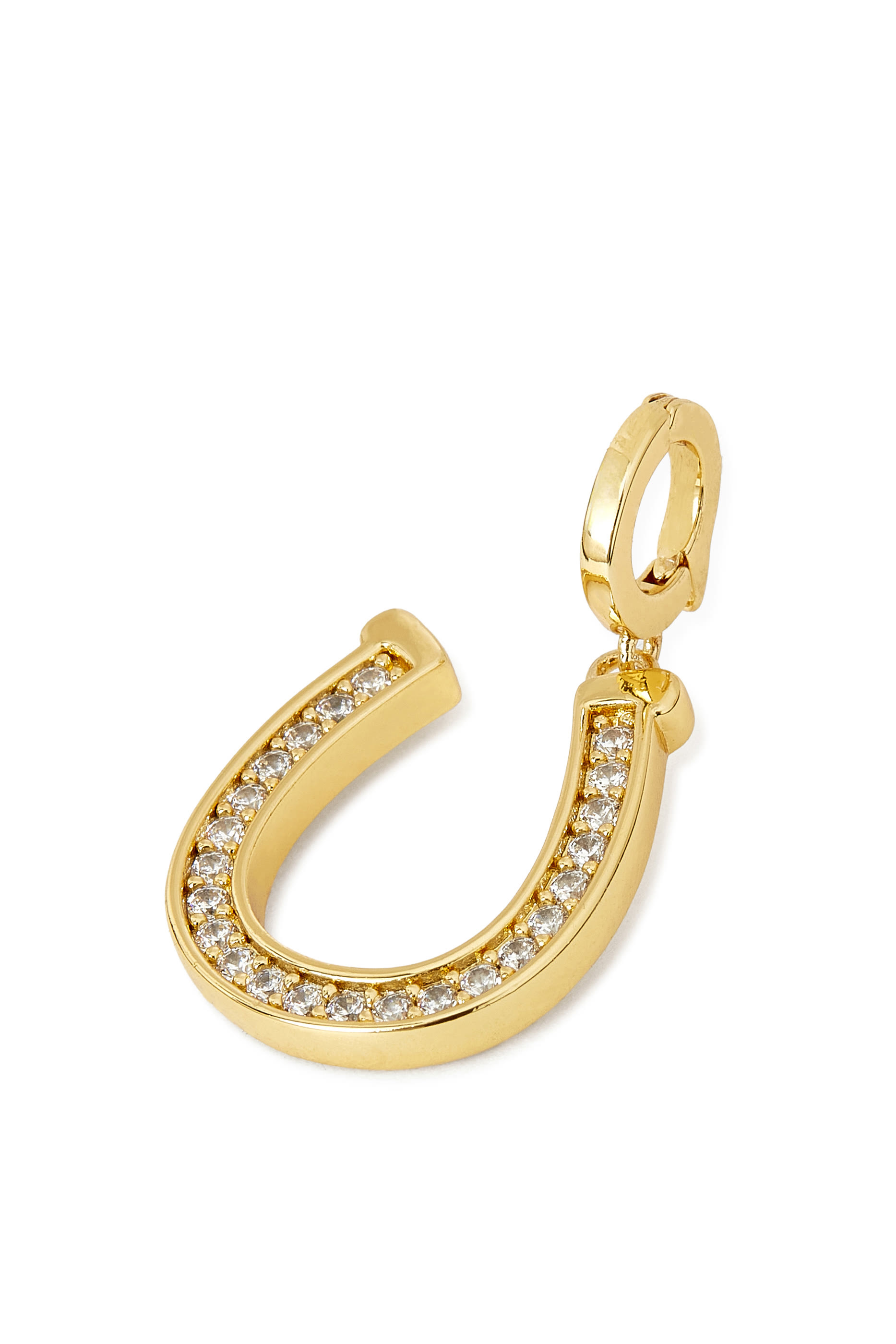 One In A Million Horseshoe Charm, Plated Metal & Cubic Zirconia