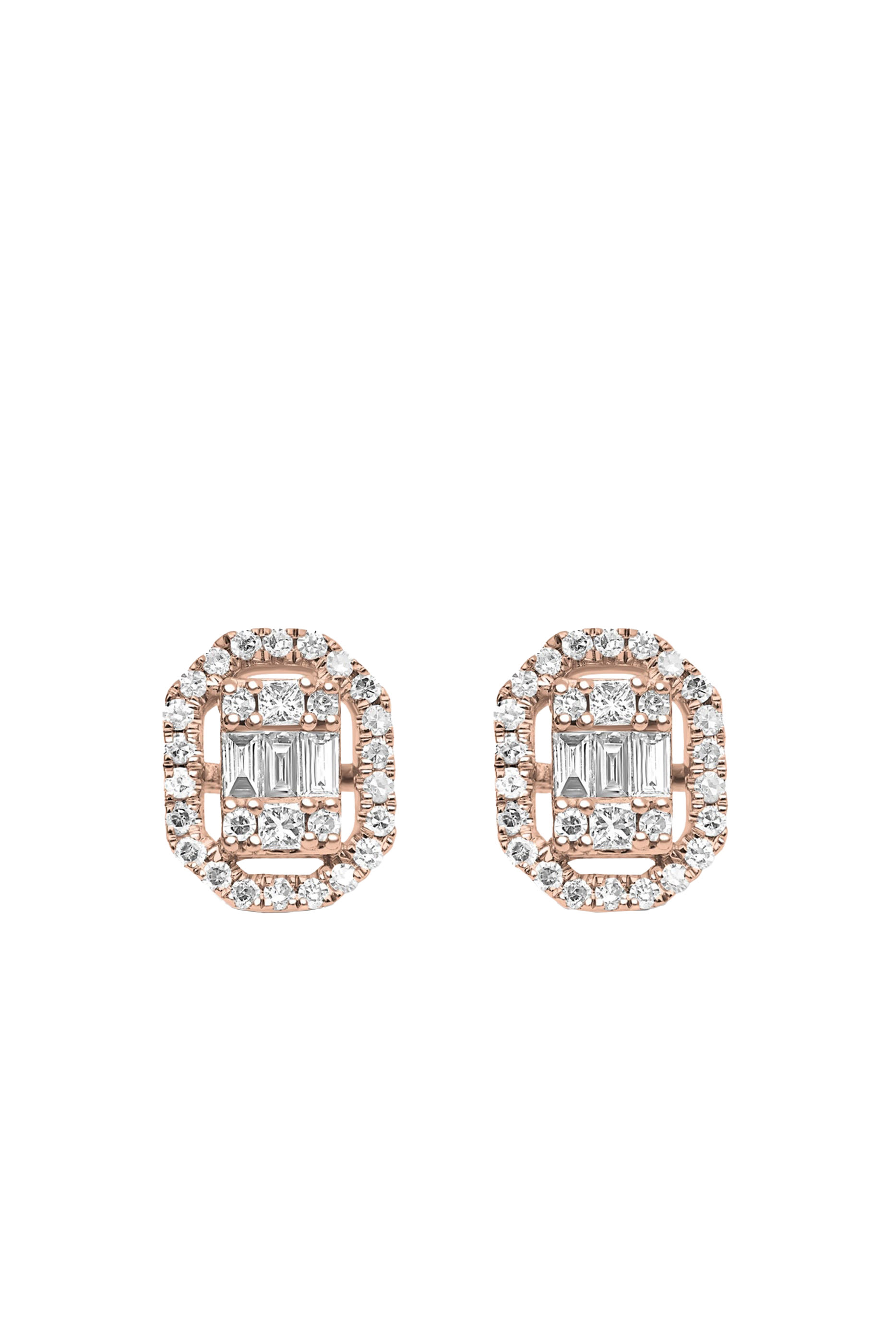 Union Vend&ocirc;me Earrings, 18K Rose Gold & Diamonds