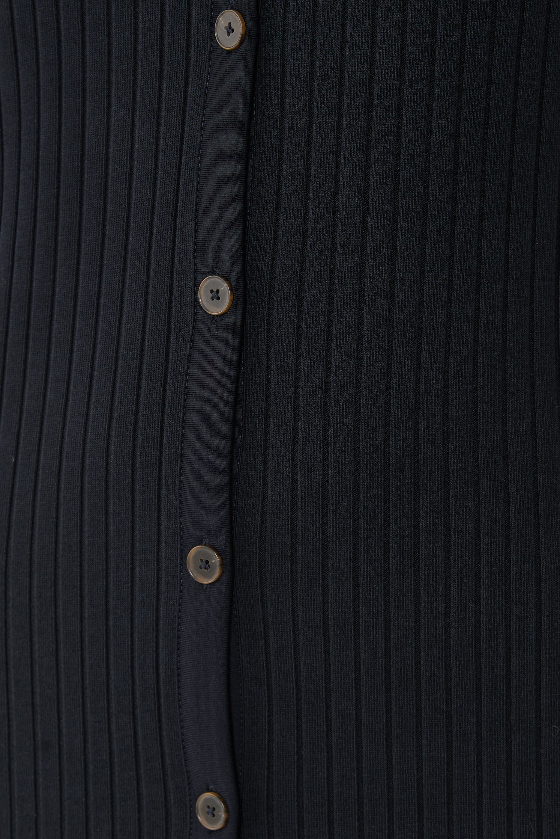 Ribbed Cotton-Blend Button-Front Dress