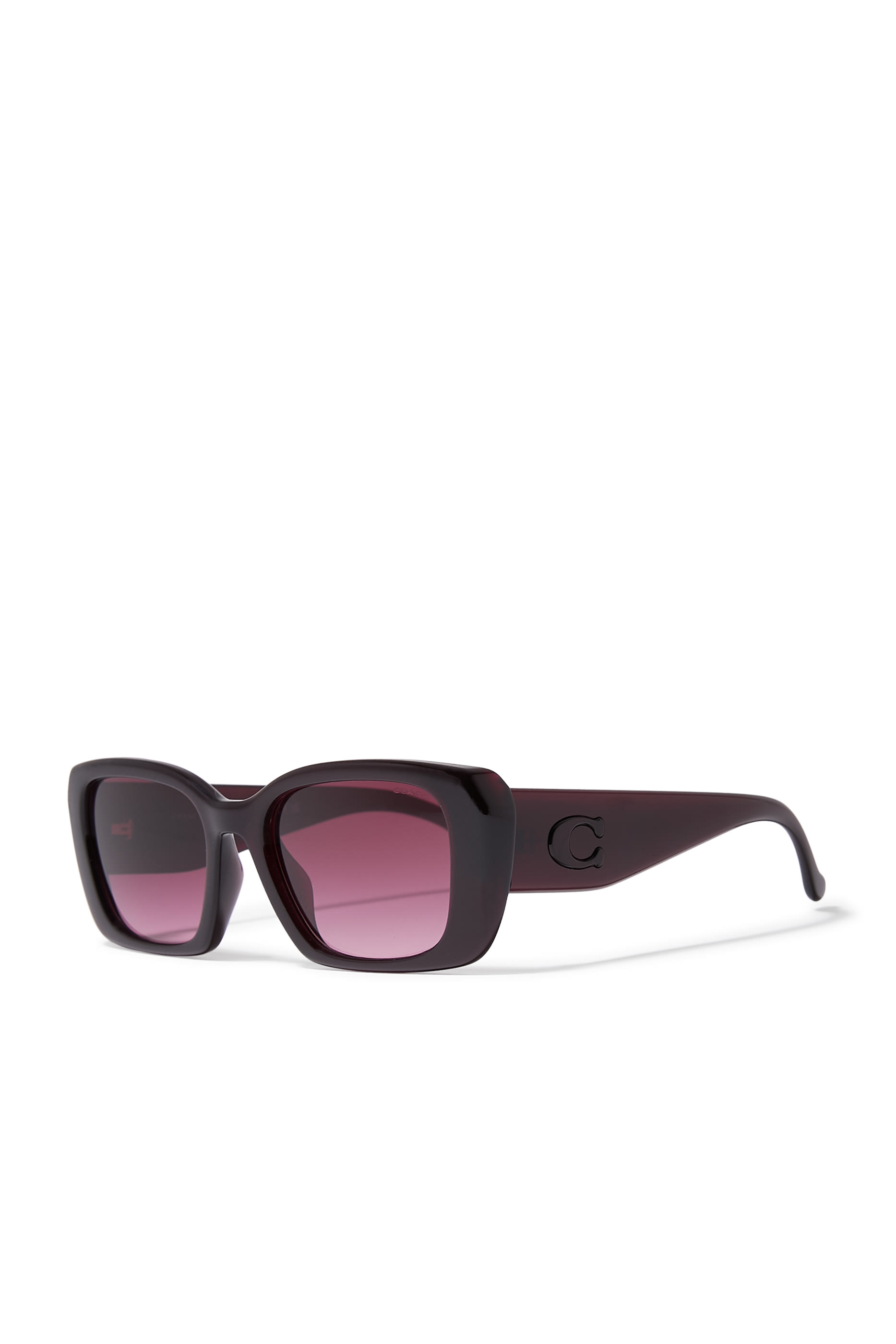 Square-Frame Maxi C Logo Temple Sunglasses