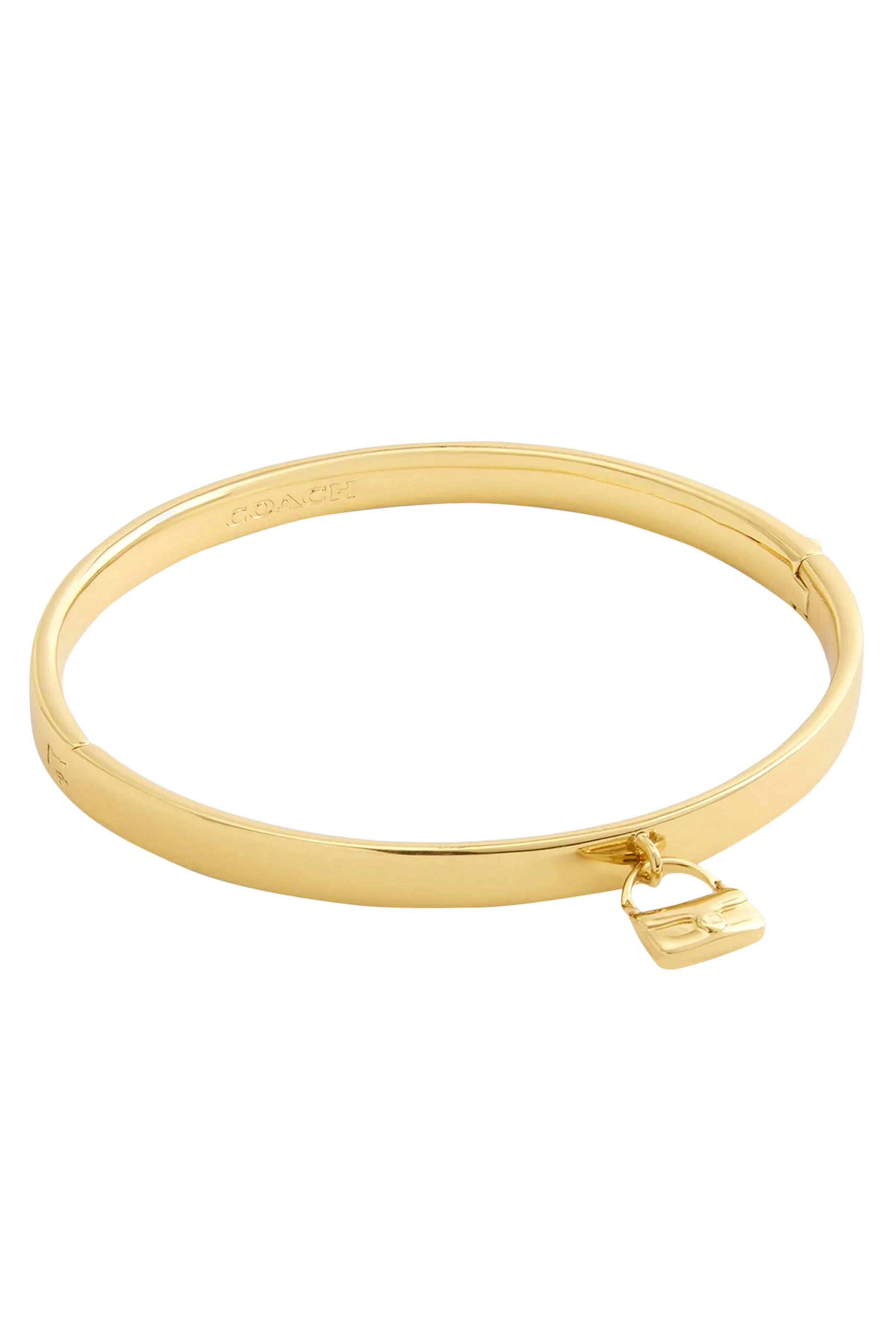 Signature Handbag Charm Bangle, Brass & Glass, Cubic Zirconia