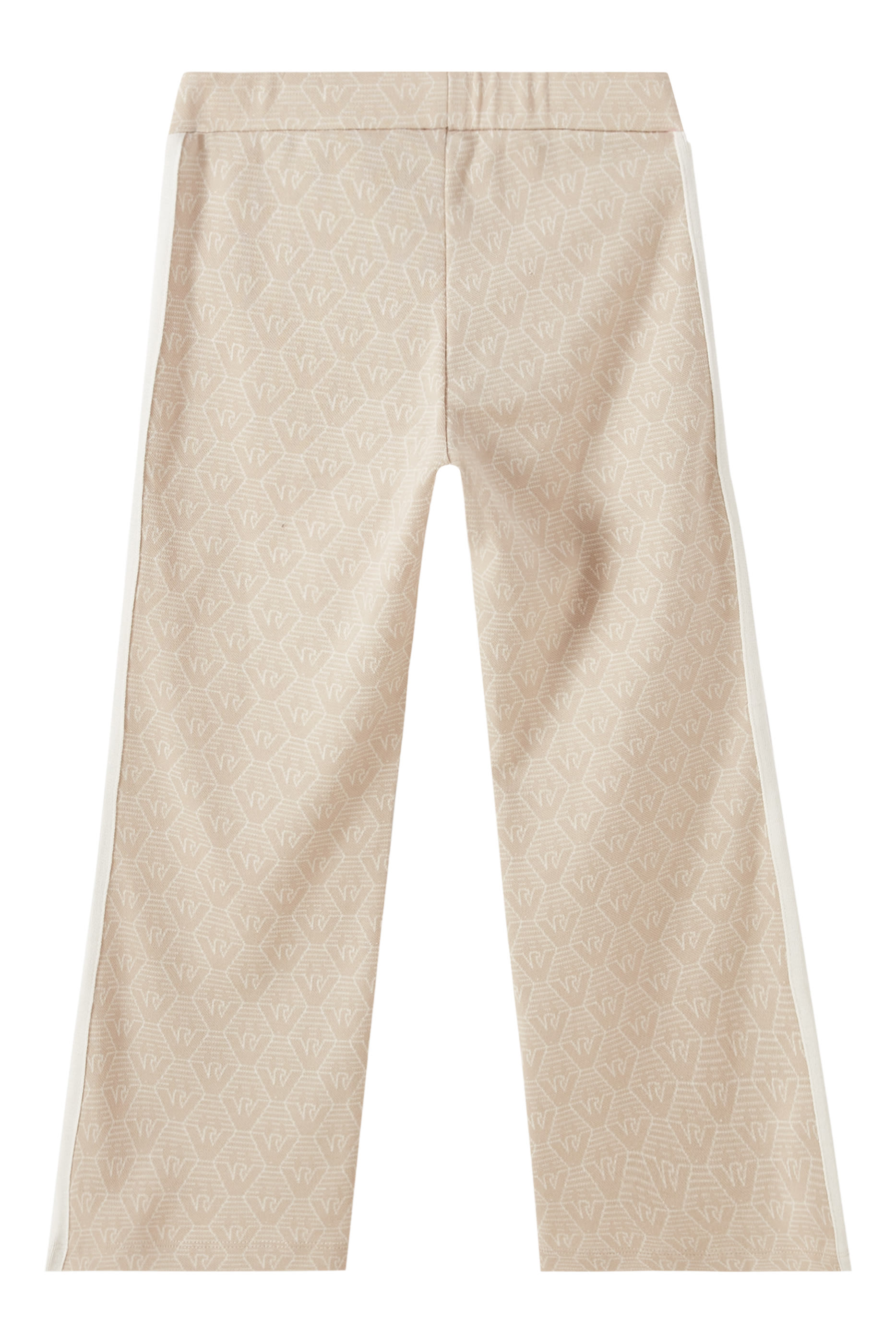 Kids Flared Trousers in All-Over Eagle Jacquard Jersey