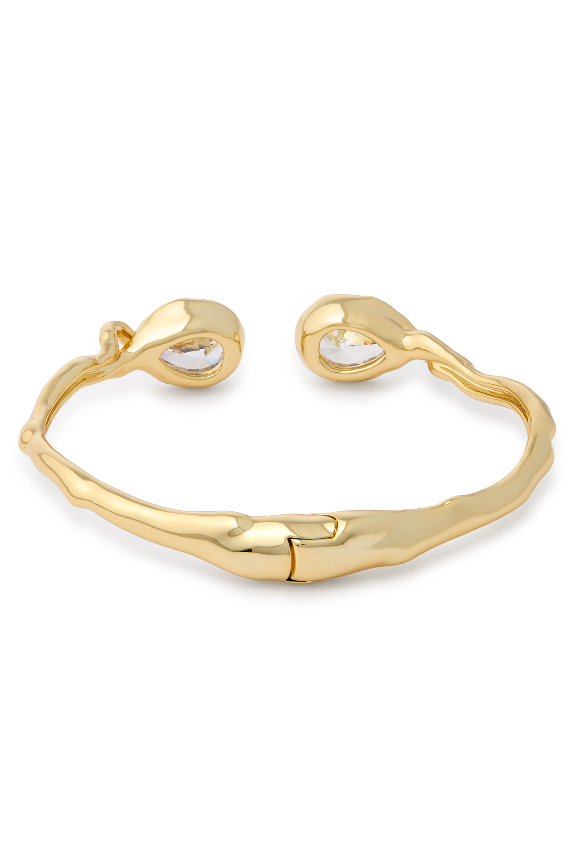 Asterales Floating Cuff Bracelet, 14k Gold Plated Brass & Cubic Zirconia