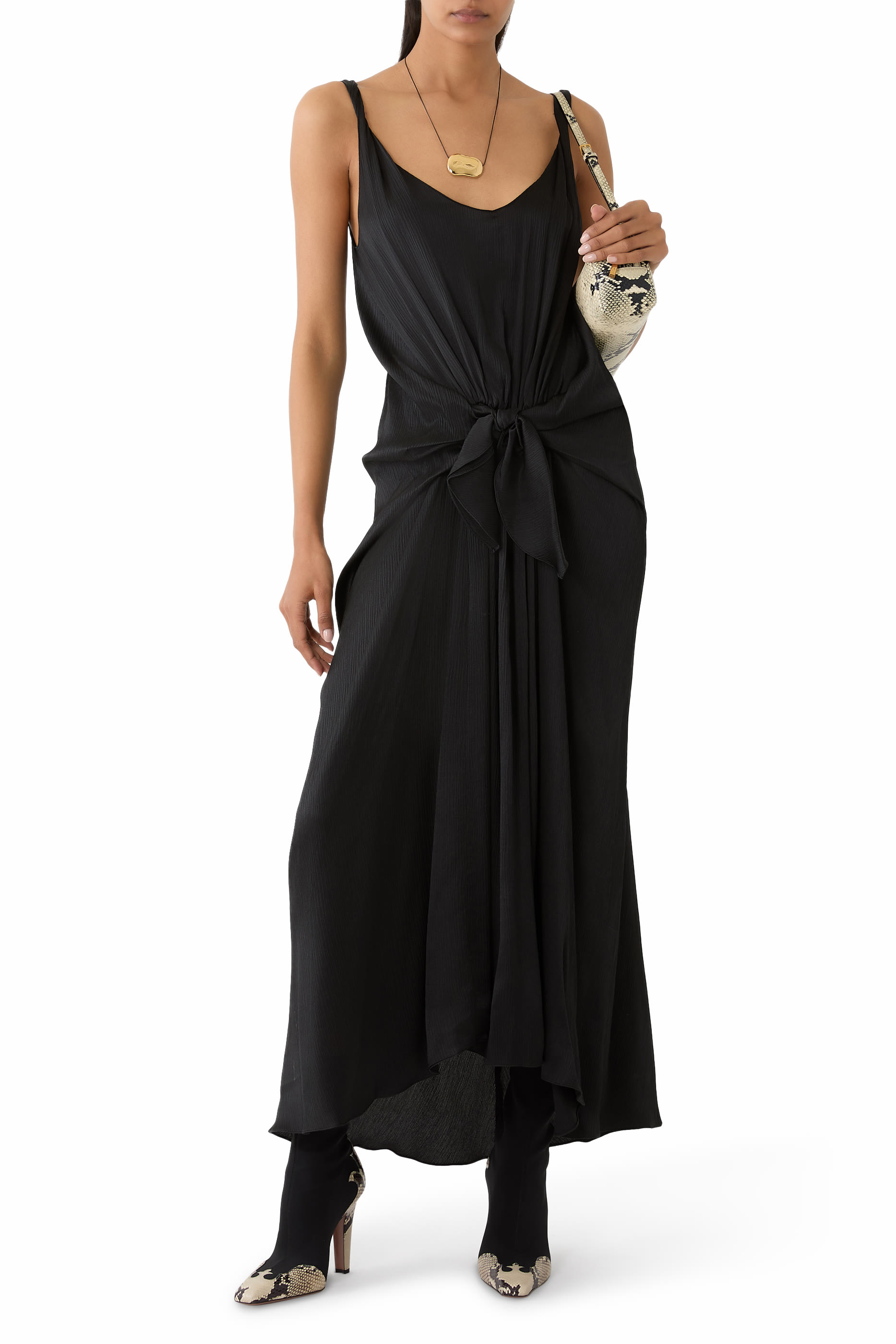 Knotted Waist Longline Dress