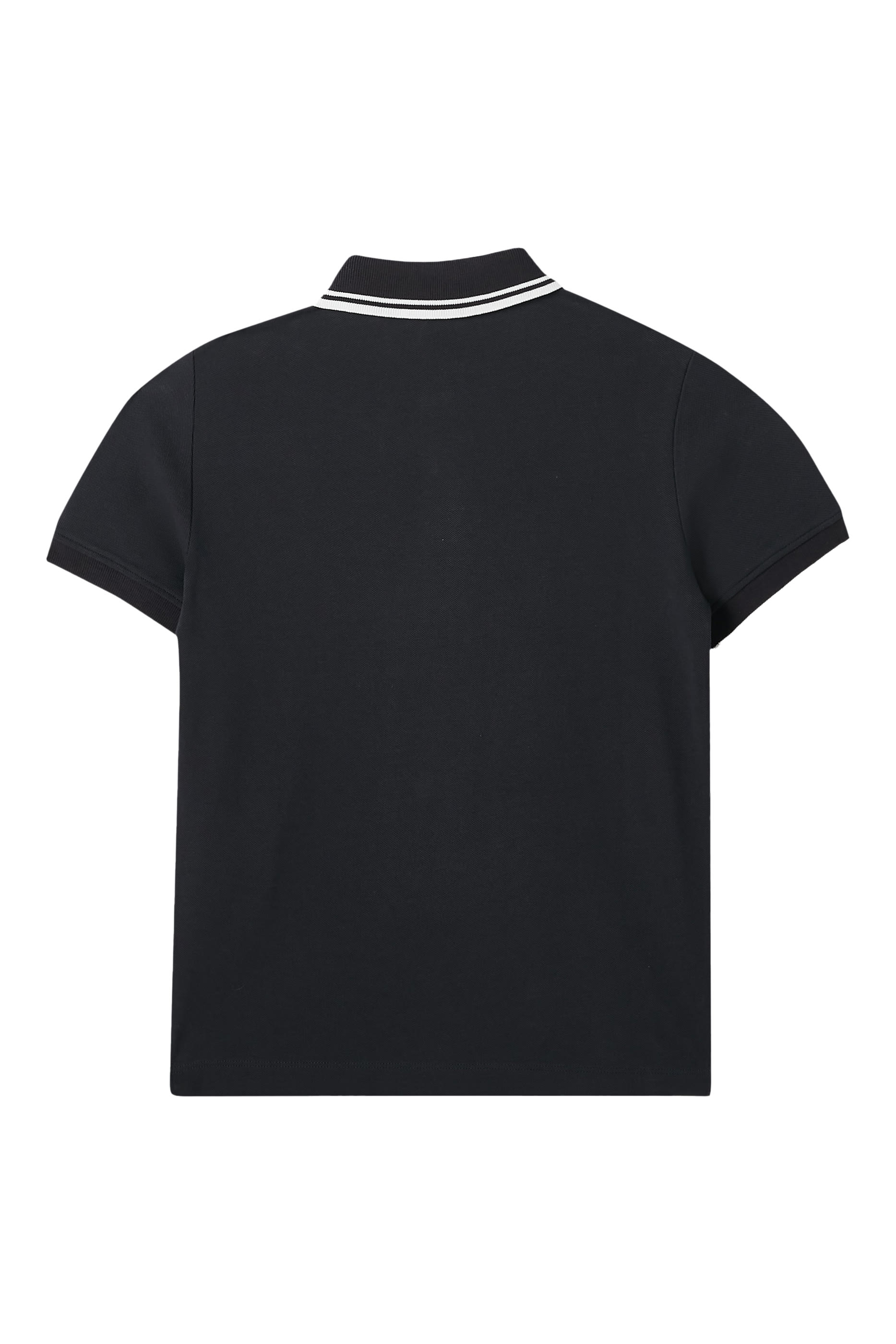 Kids Short-Sleeved Polo with Eagle Logo on Collar