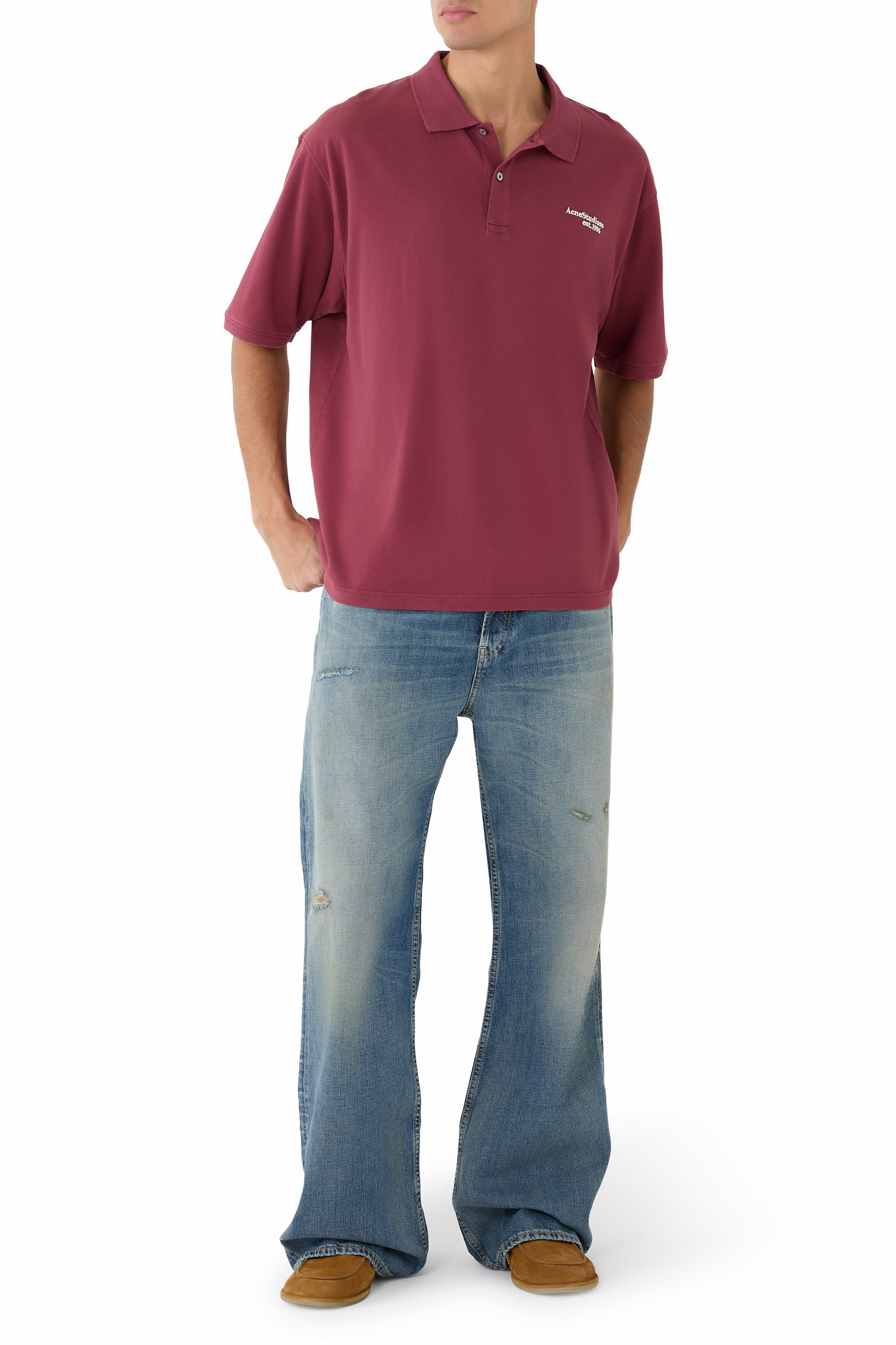 Washed Logo Polo T-Shirt