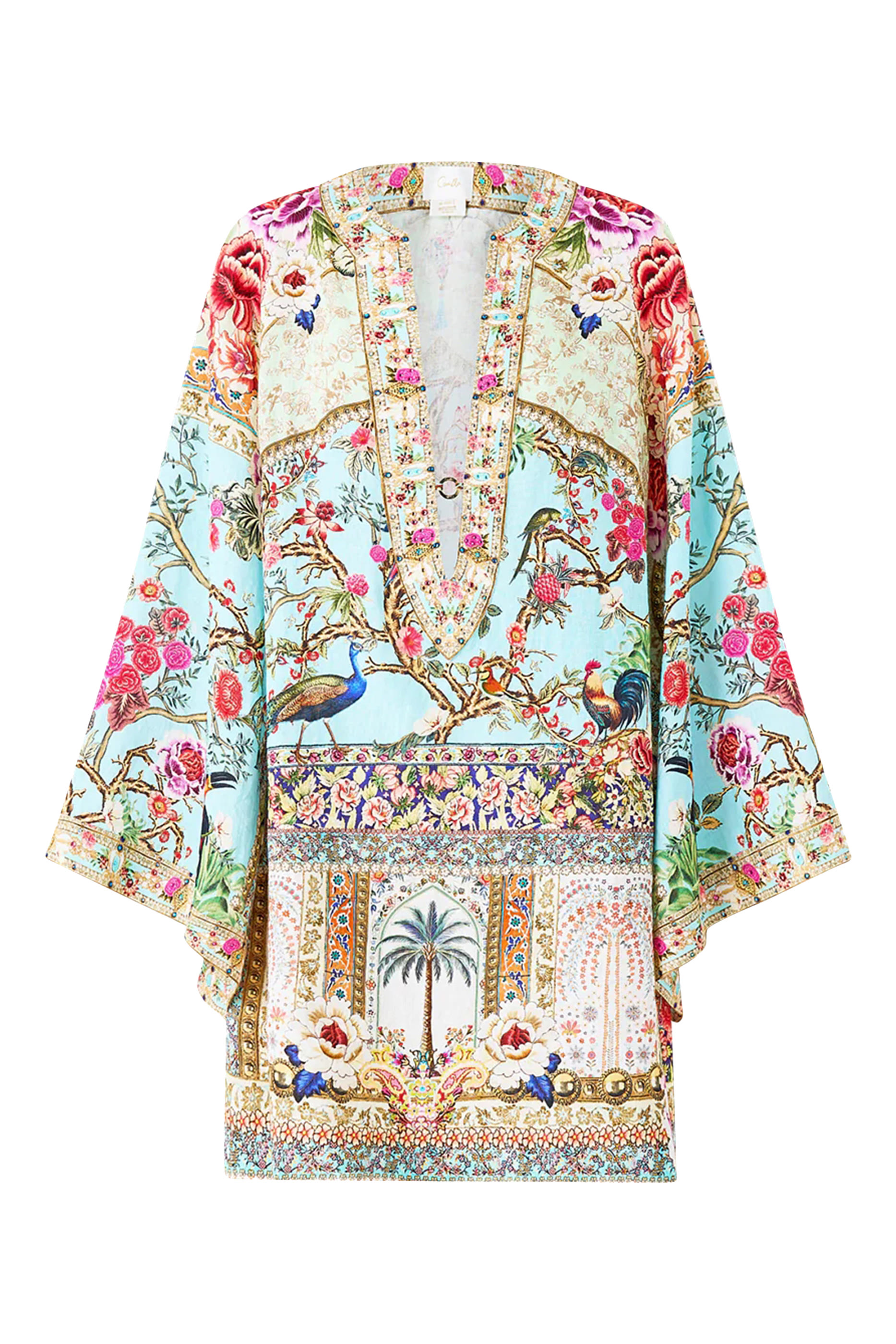 Deep V-Neck Hardware Short Kaftan