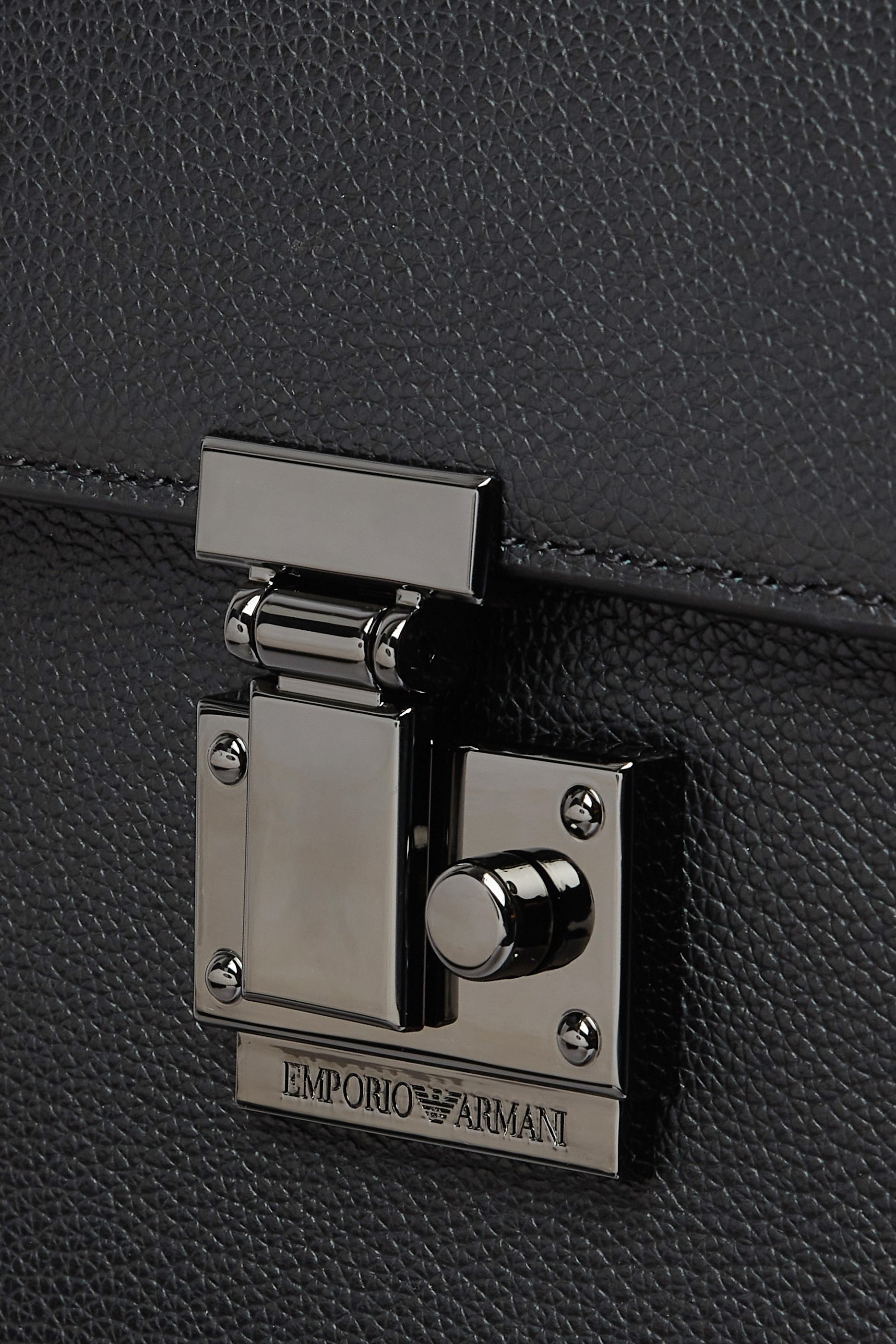 EA Logo Tumbled Leather Backpack