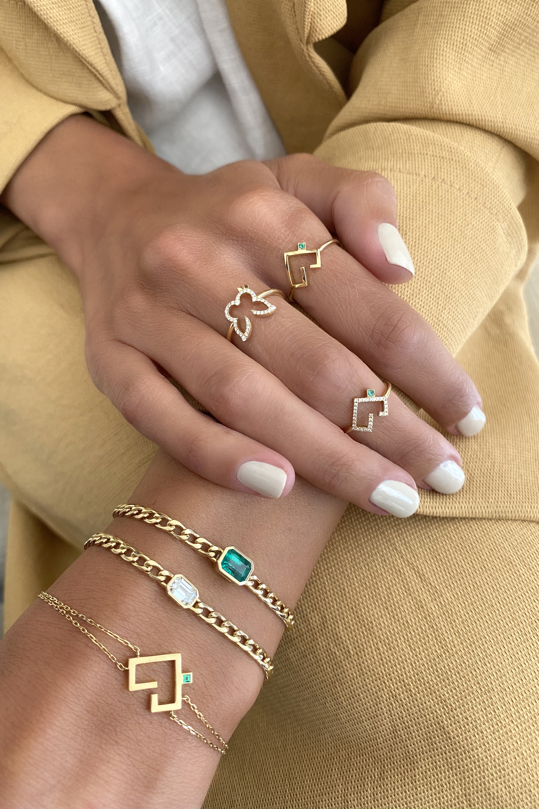 Hurriyah Butterfly Ring, 18k Yellow Gold & Diamonds