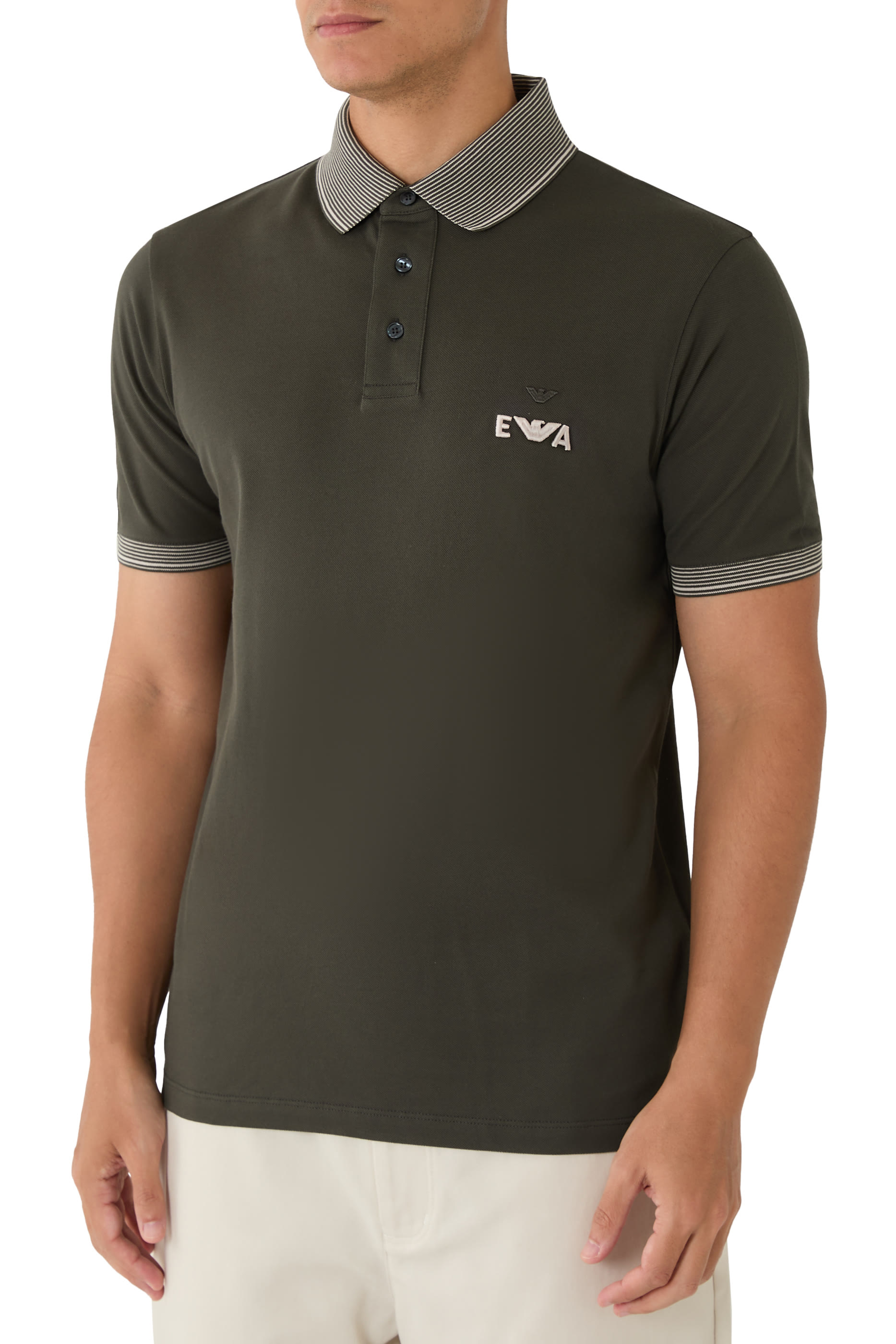 EA Logo Embroidered Piqu&eacute; Polo Shirt 