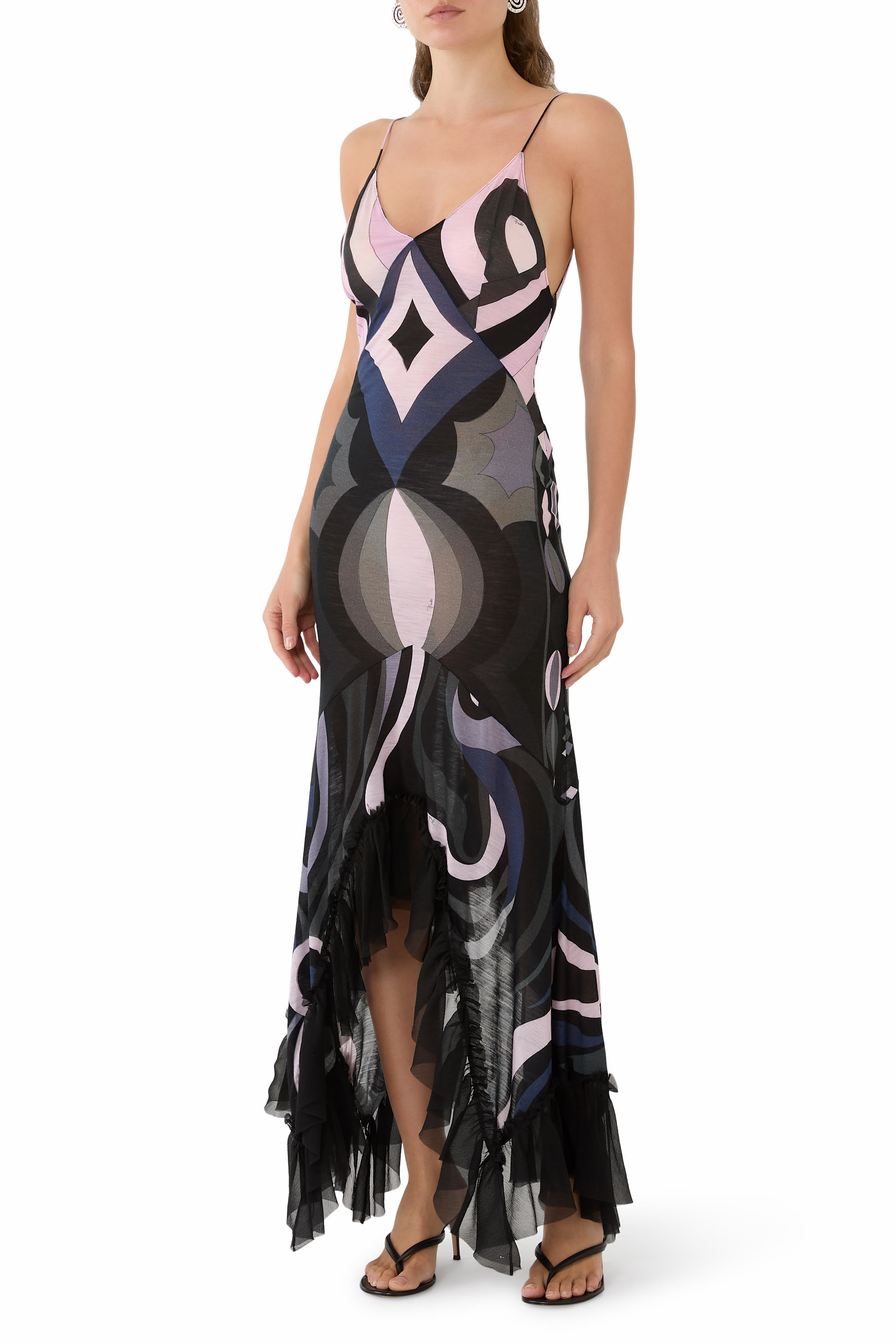 Iride Print V-Neck Dress