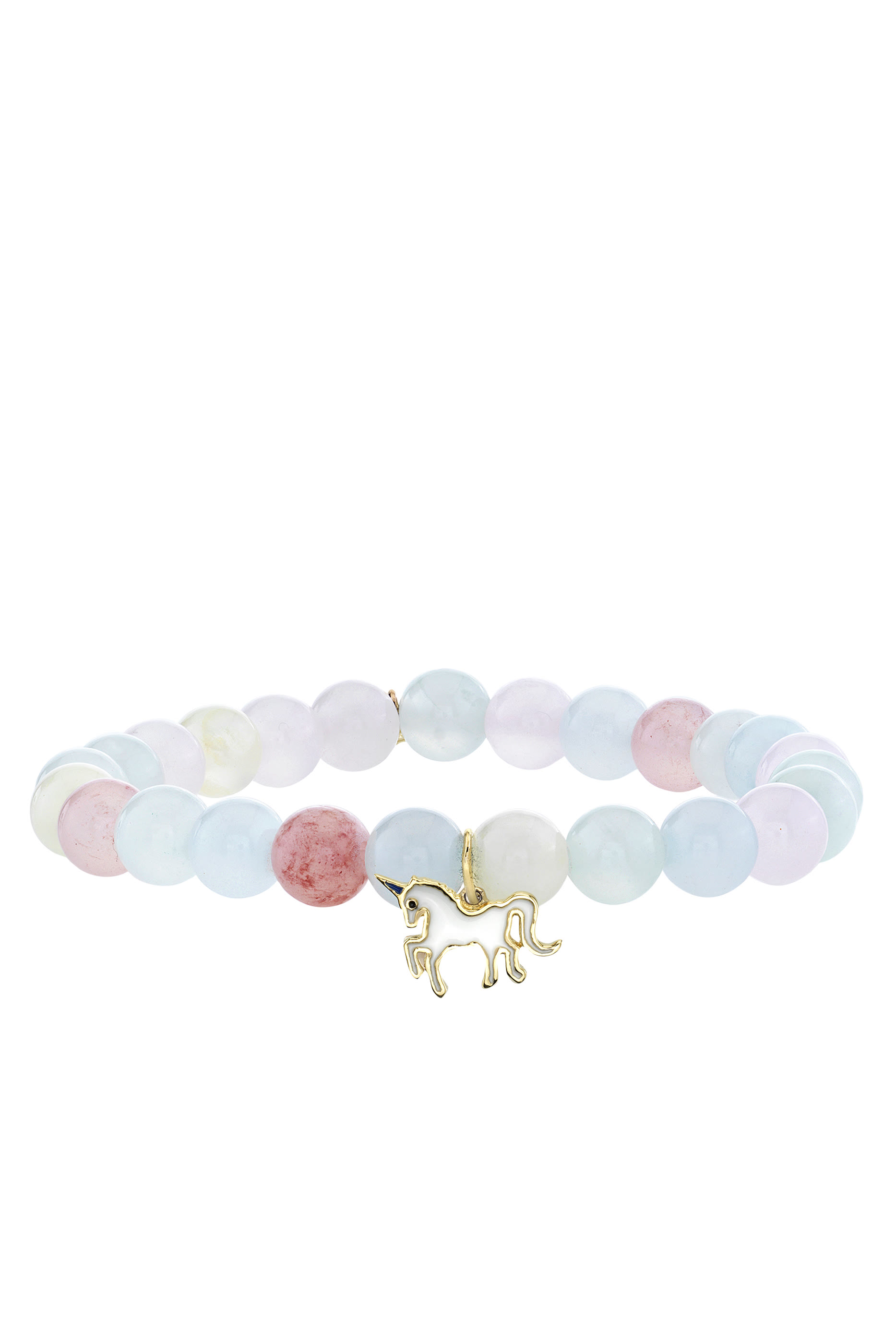 Kids Unicorn Bracelet, 14k Yellow Gold & Jade