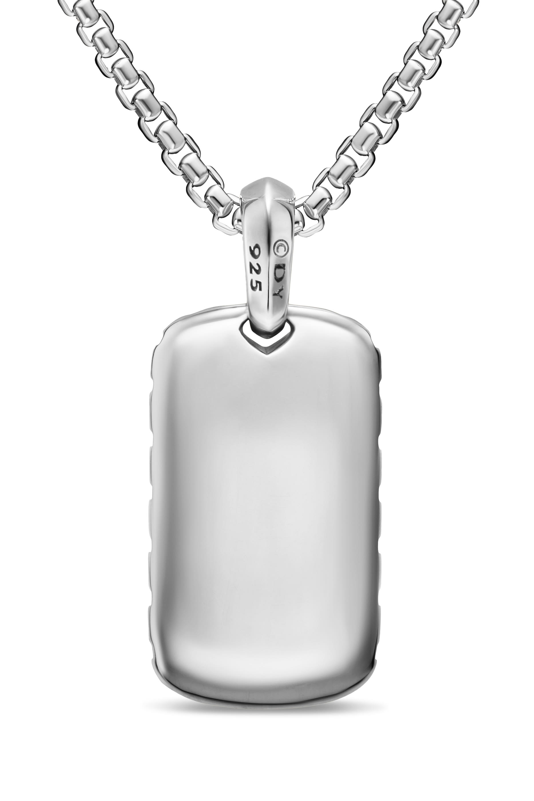 Chevron Tag, Sterling Silver