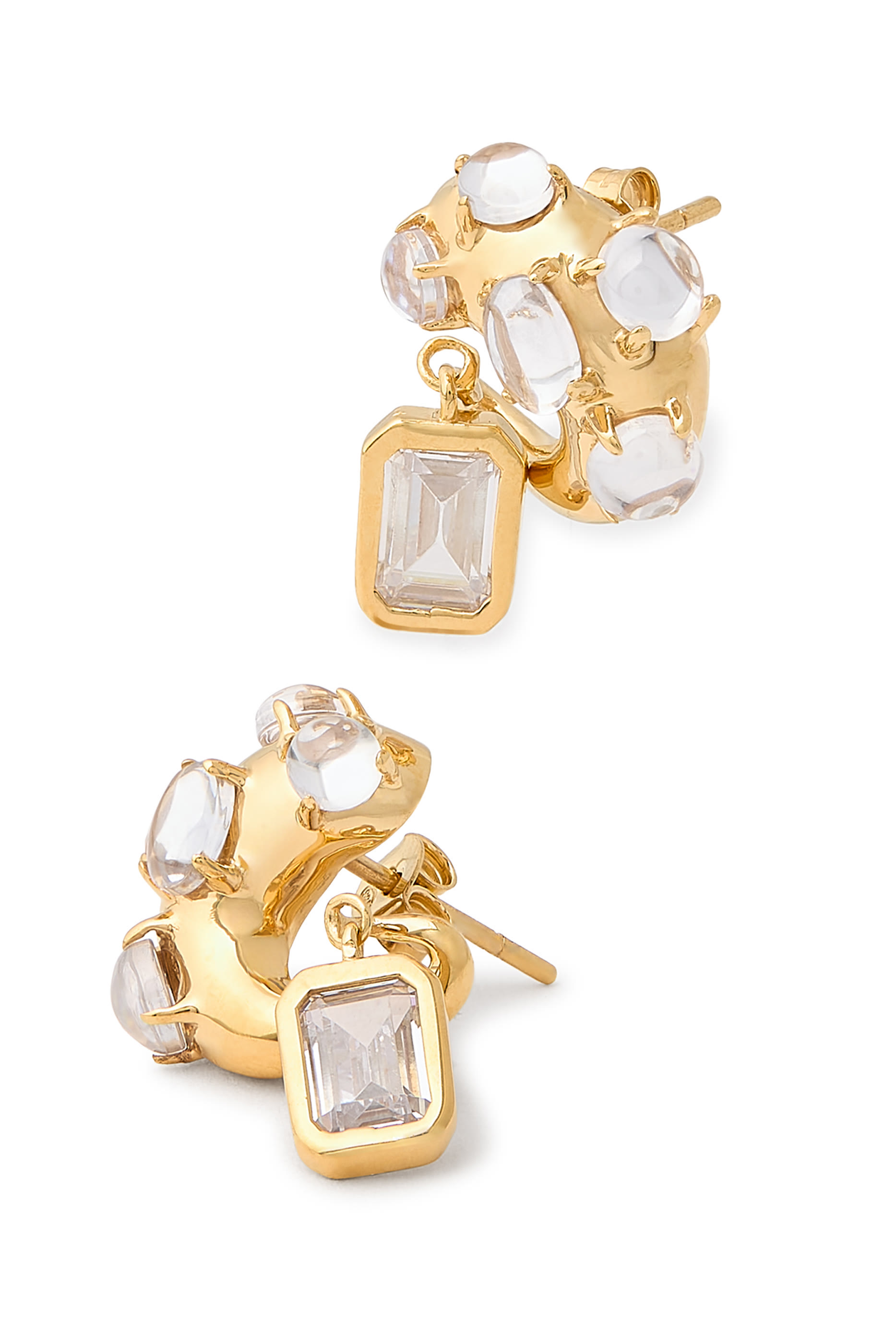 Gothika Nano Emeraldcut Drop Earrings,  925 Sterling Silver & Crystals