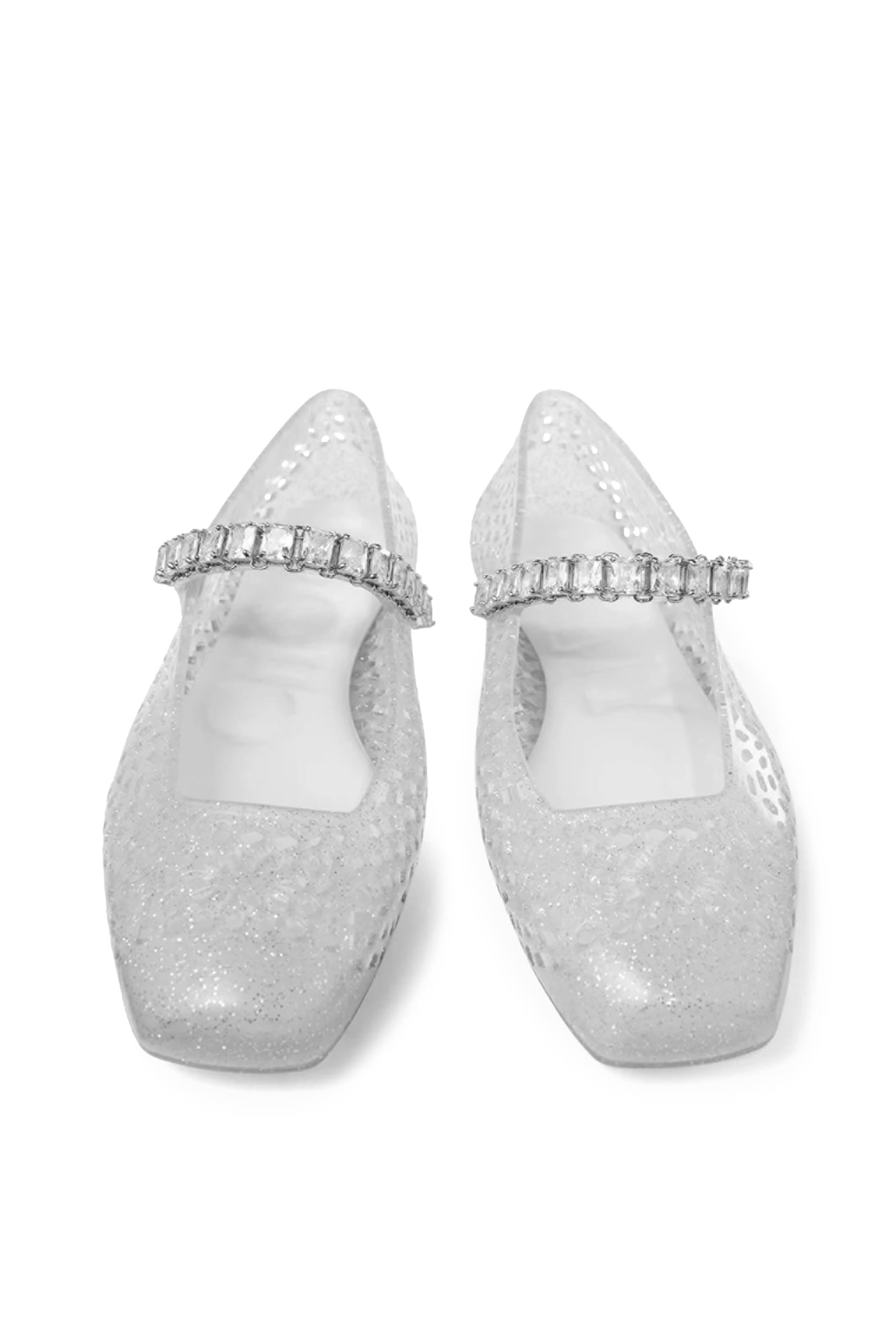 Jelly Ballerina Flats with Crystal Embellishment