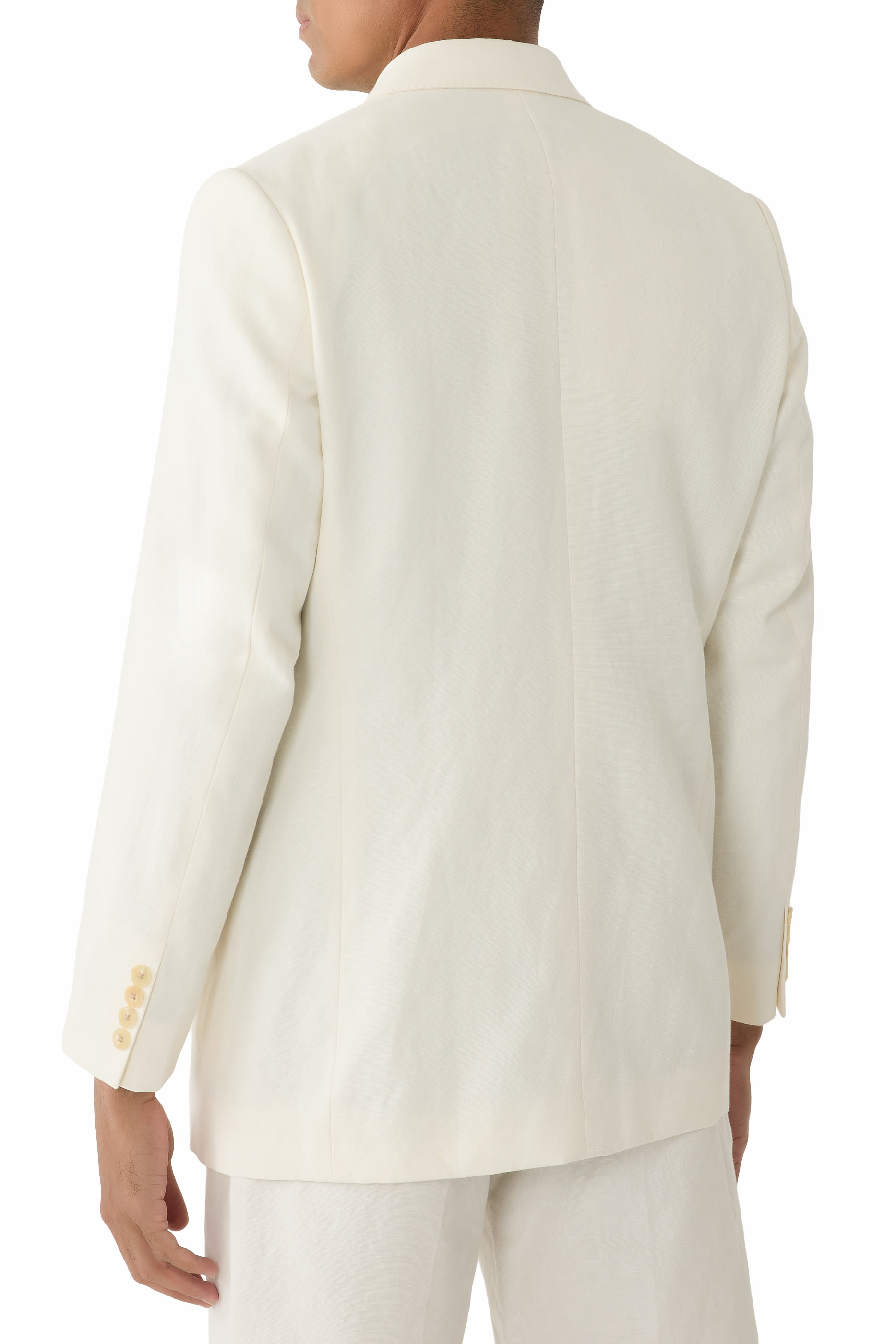 Wool Cotton Linen Ox Double-Breasted Jacket