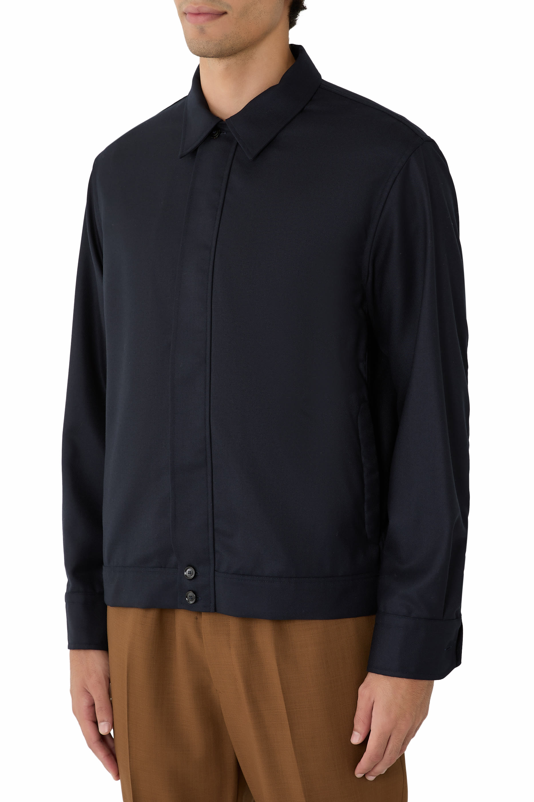  Wool Shirt Collar Blouson