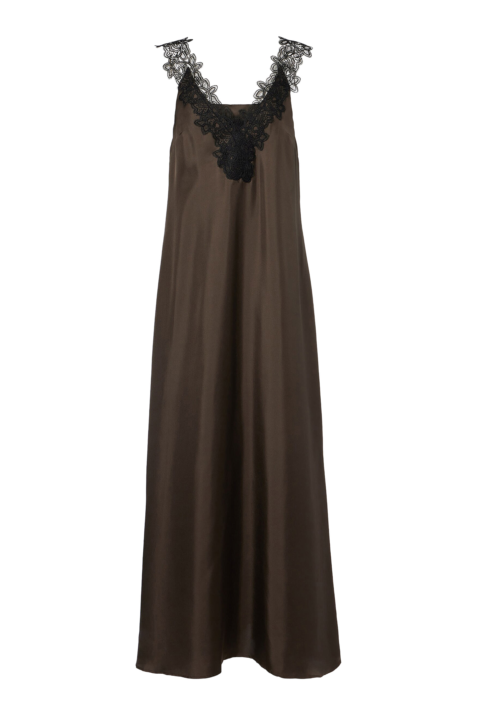 V-Neck Silk Maxi Dress 