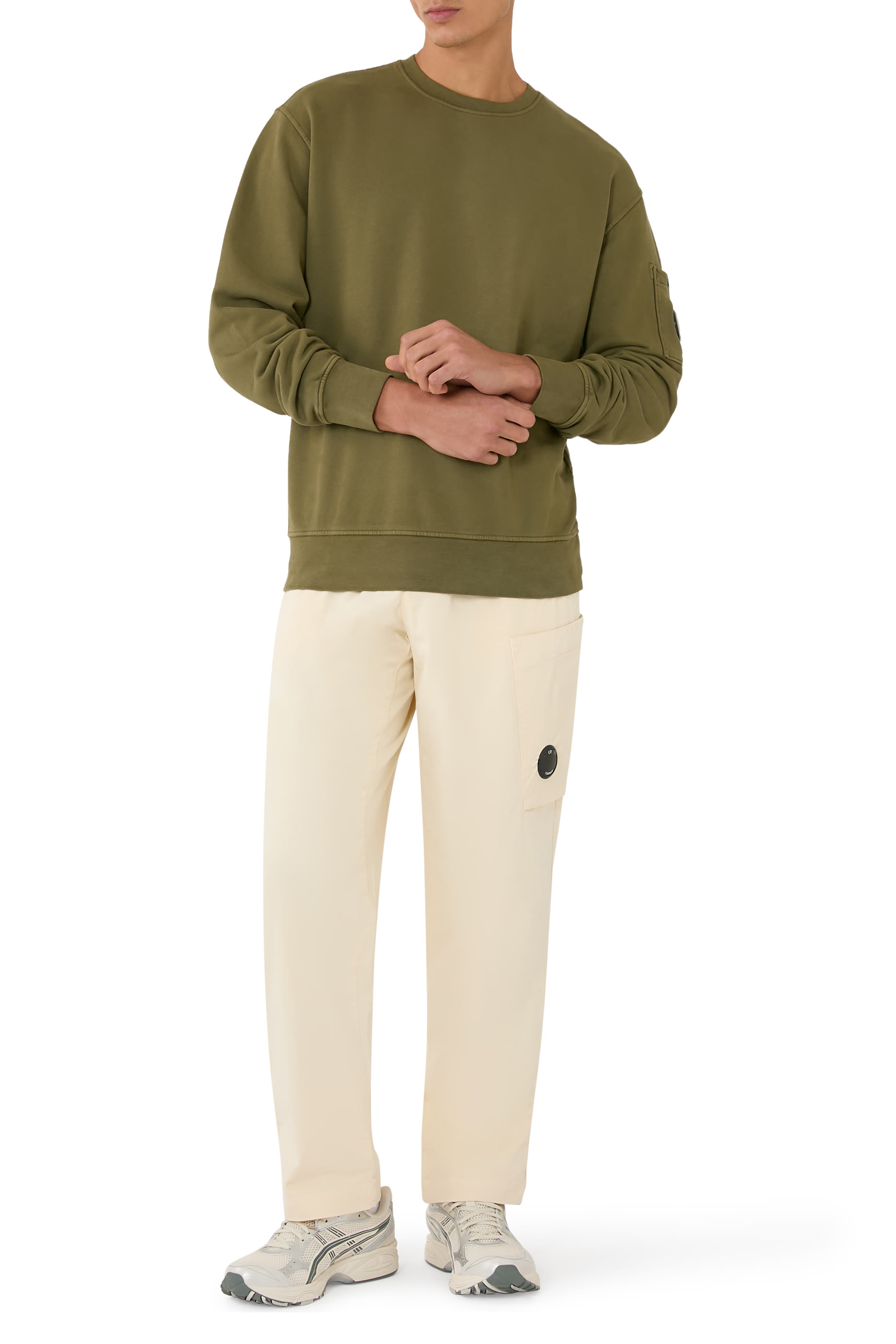 Diagonal Raised Fleece Crewneck Sweatshirt