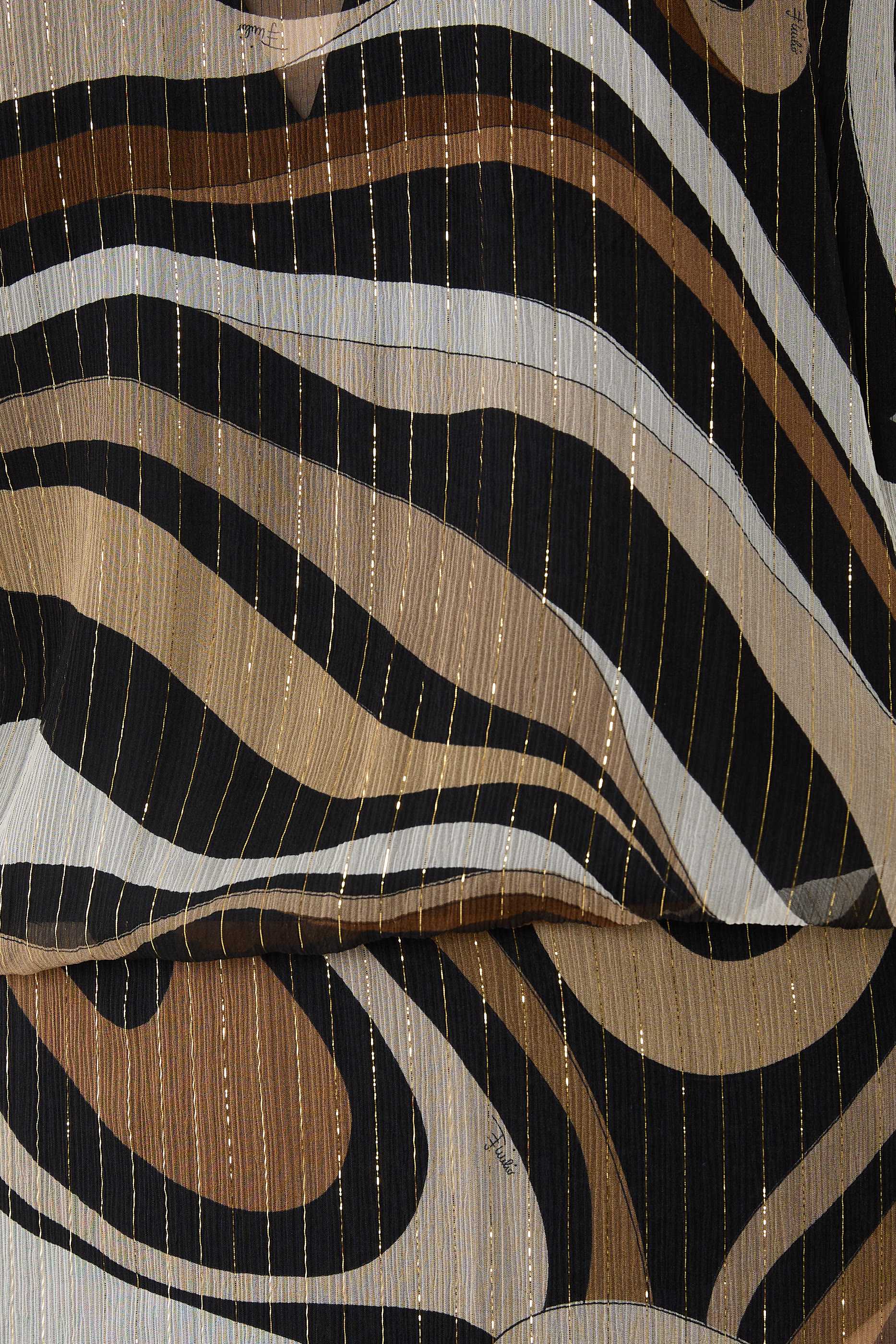 Marmo Print Long Creponne Dress