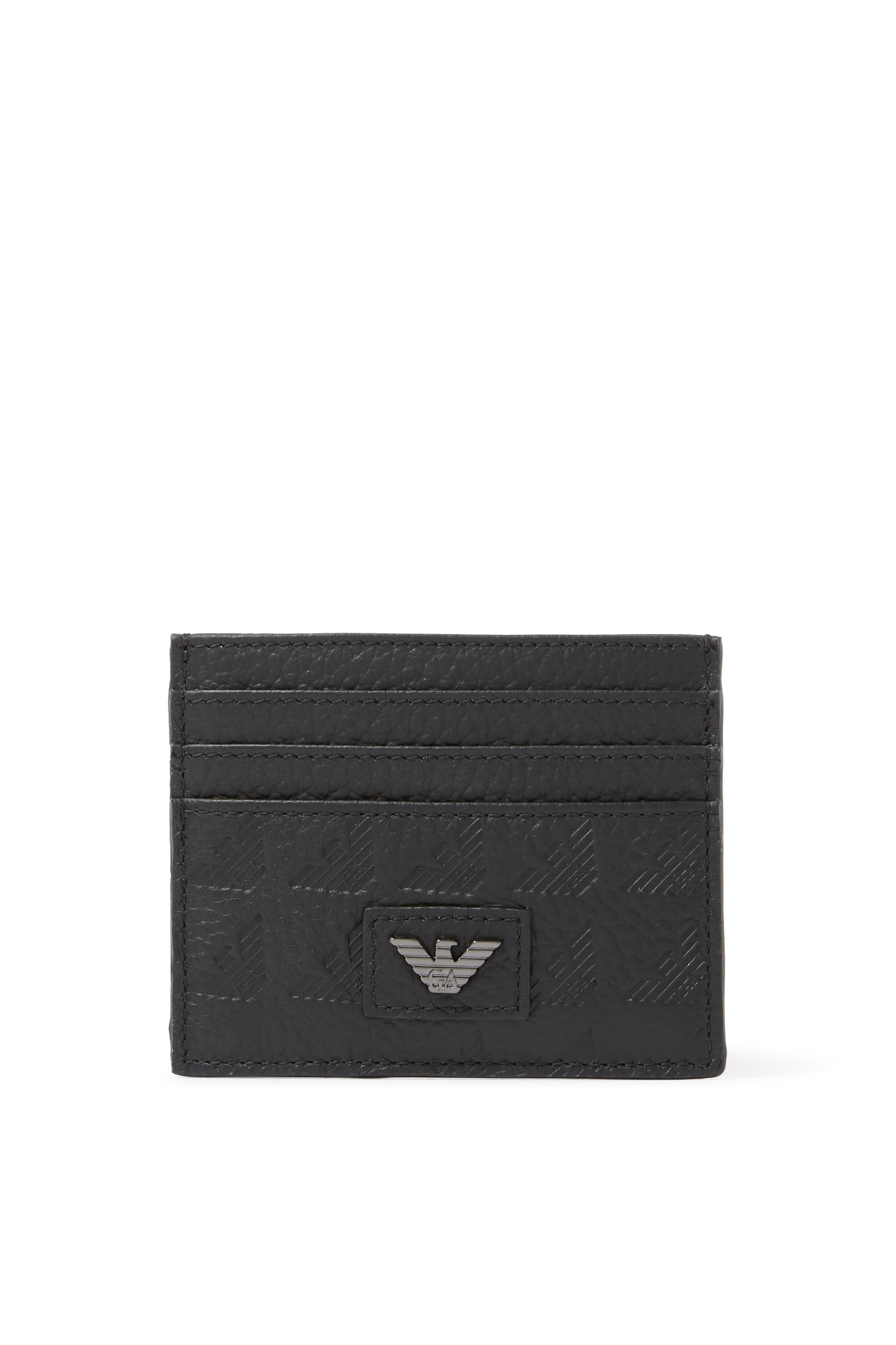 All-Over Embossed Eagle Leather Card Holder