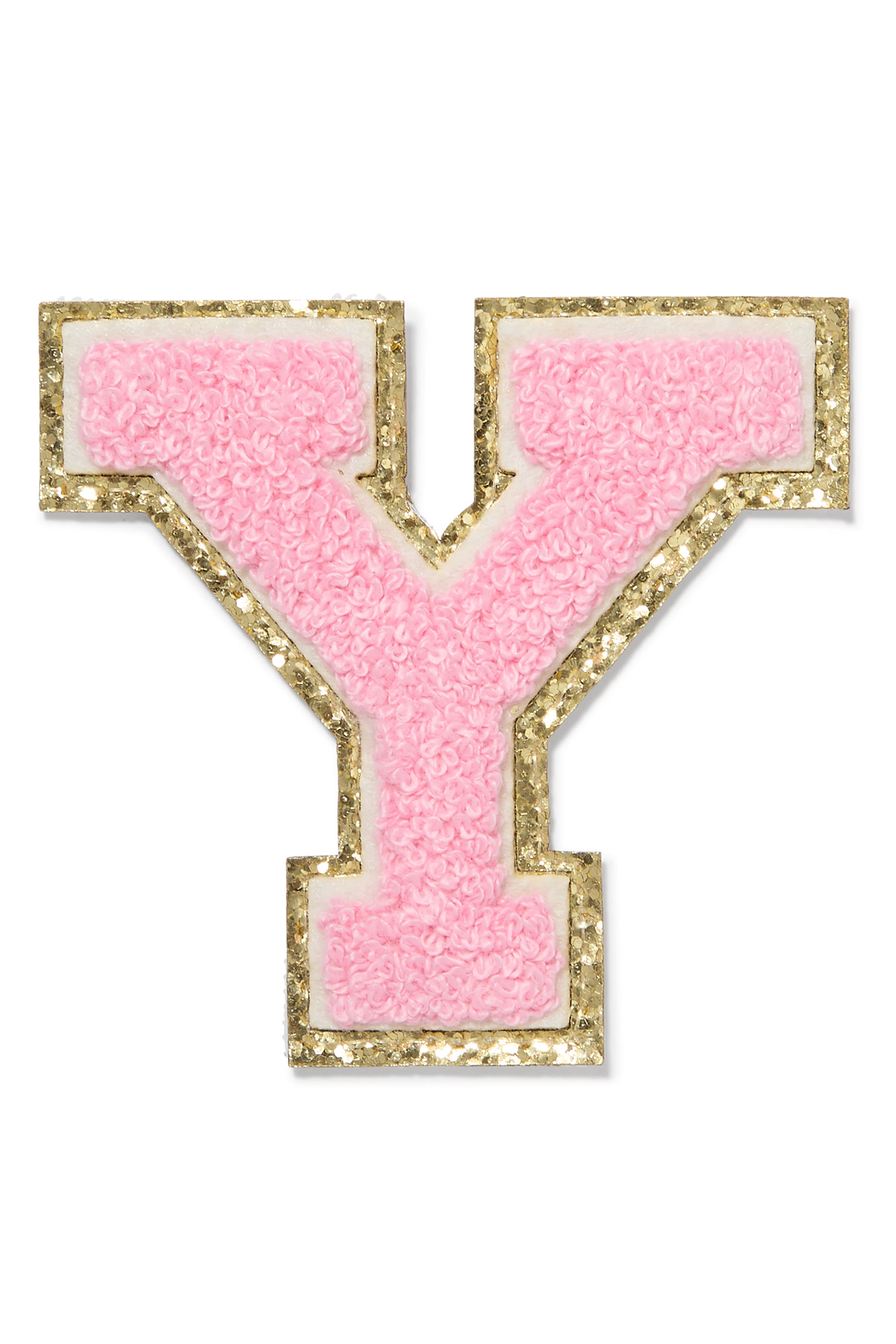 Kids  3" Chenille Sparkle Y Letter Patch