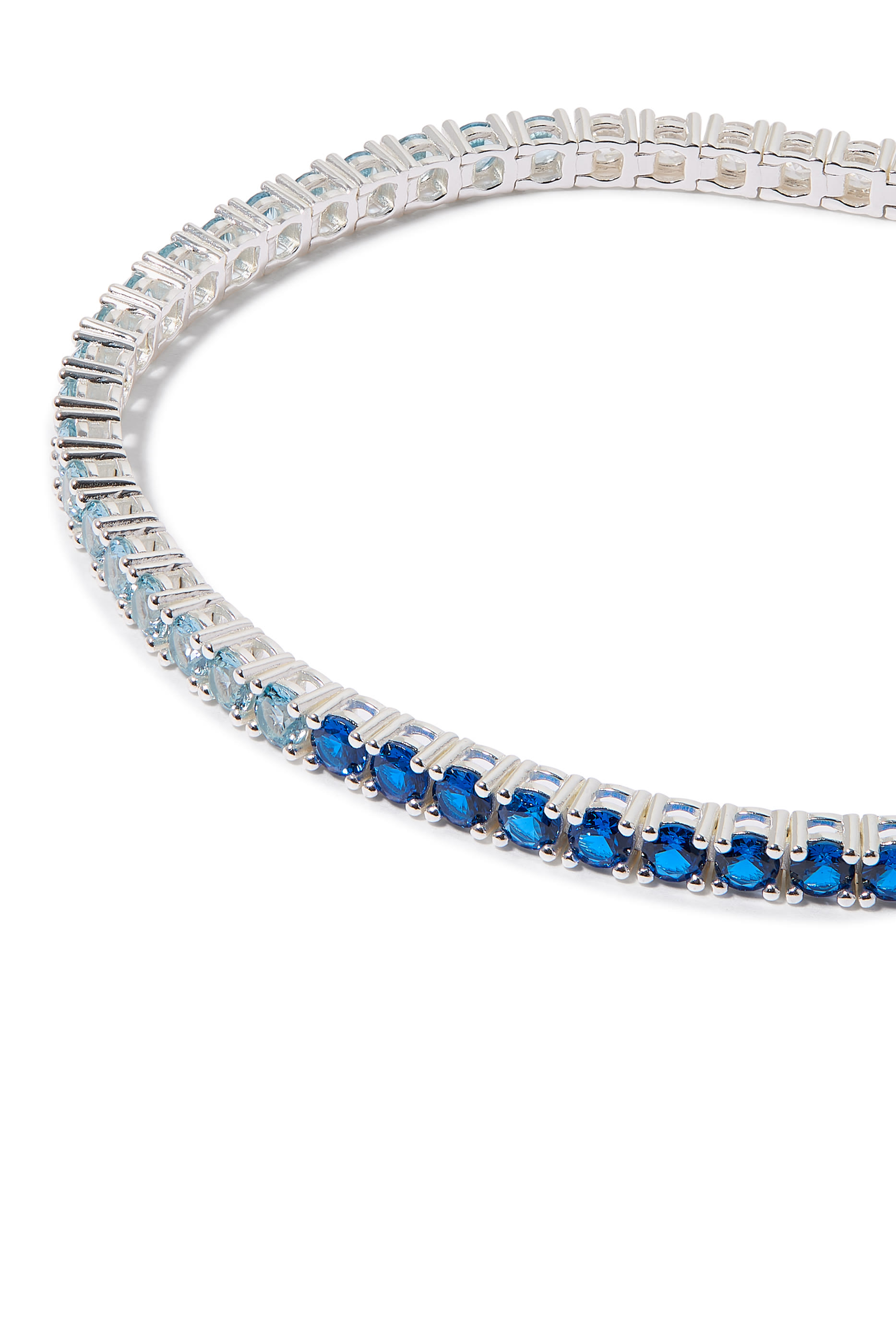 Viola Tennis Bracelet, Sterling Silver & Cubic Zirconia Crystals 