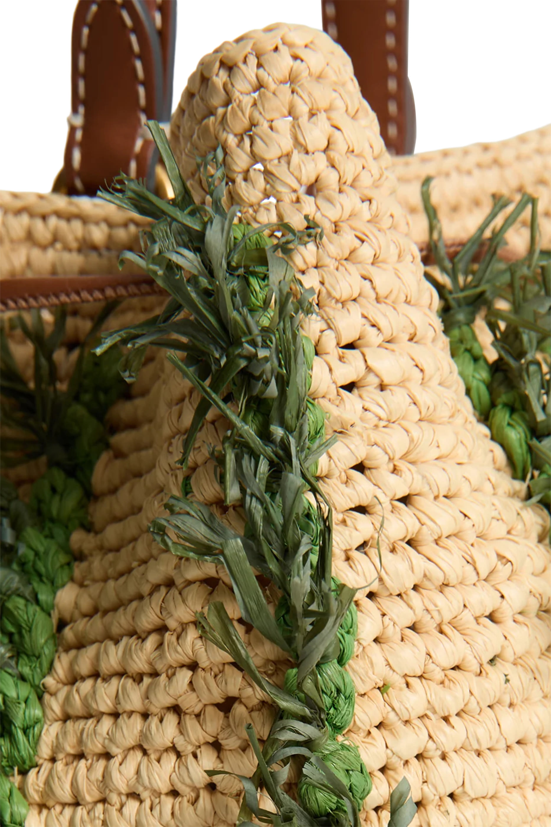 Raffia Floral Bucket Bag