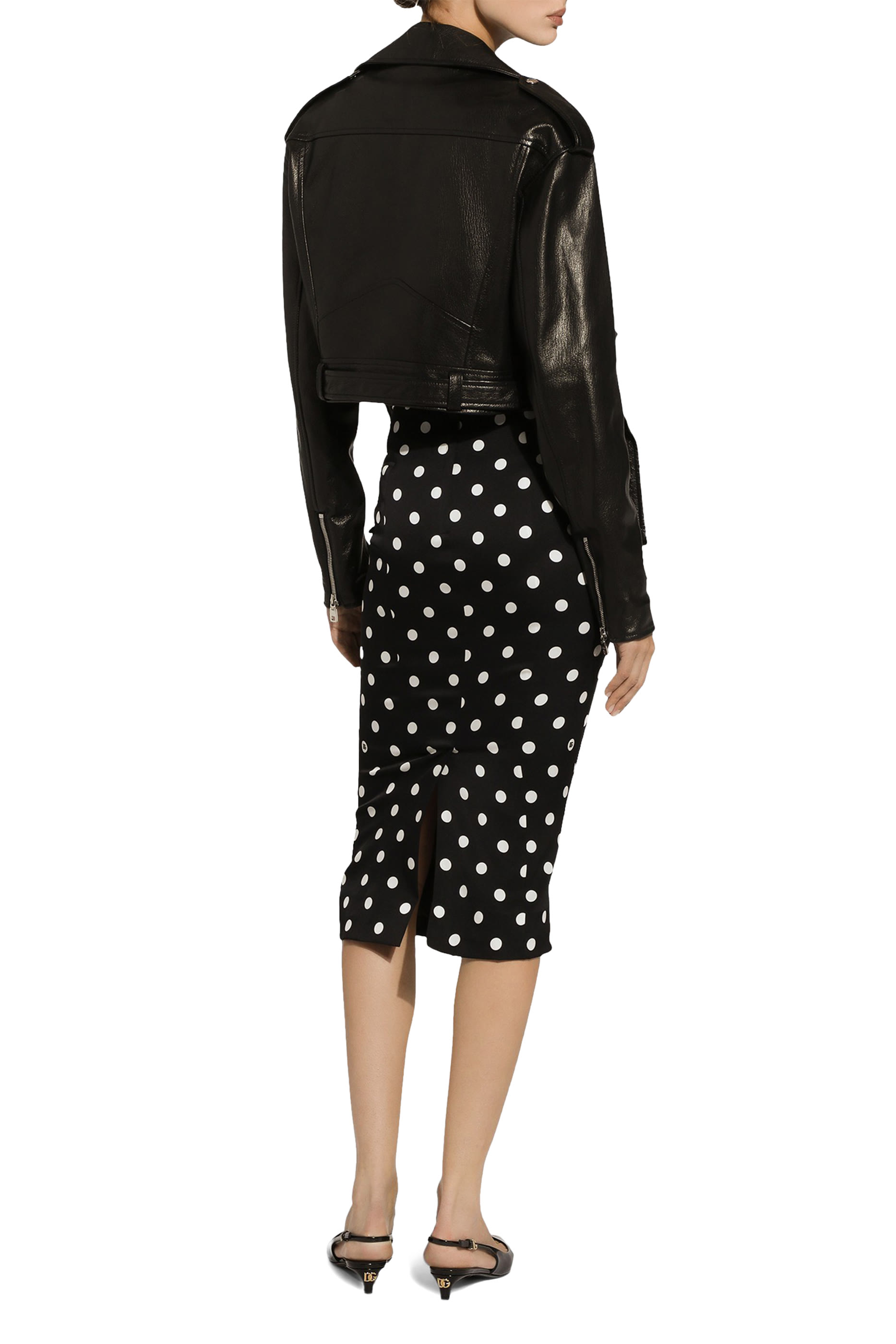 Plong&eacute; Nappa Leather Biker Jacket