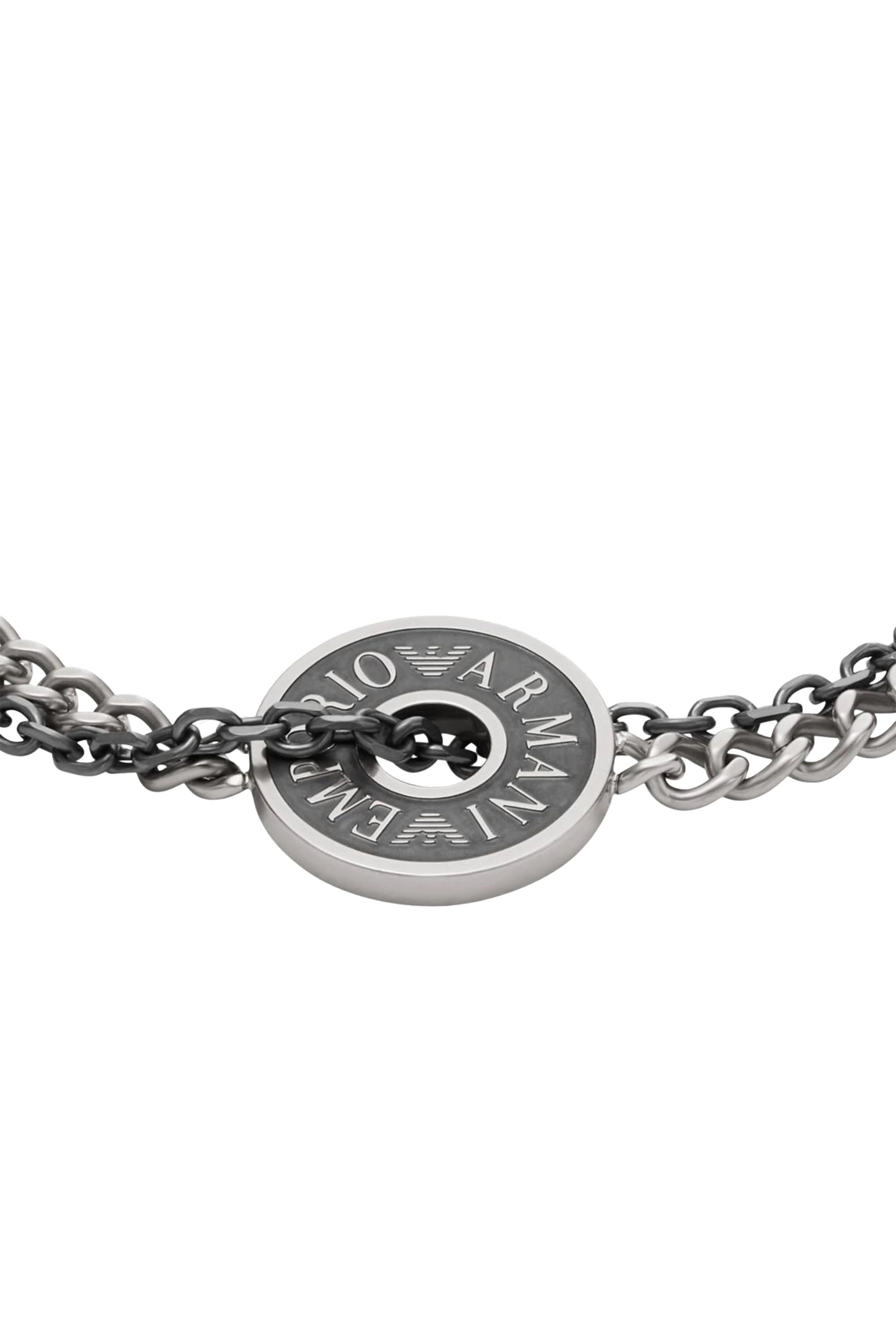 Double-chain Logo Stainless Steel Bracelet  