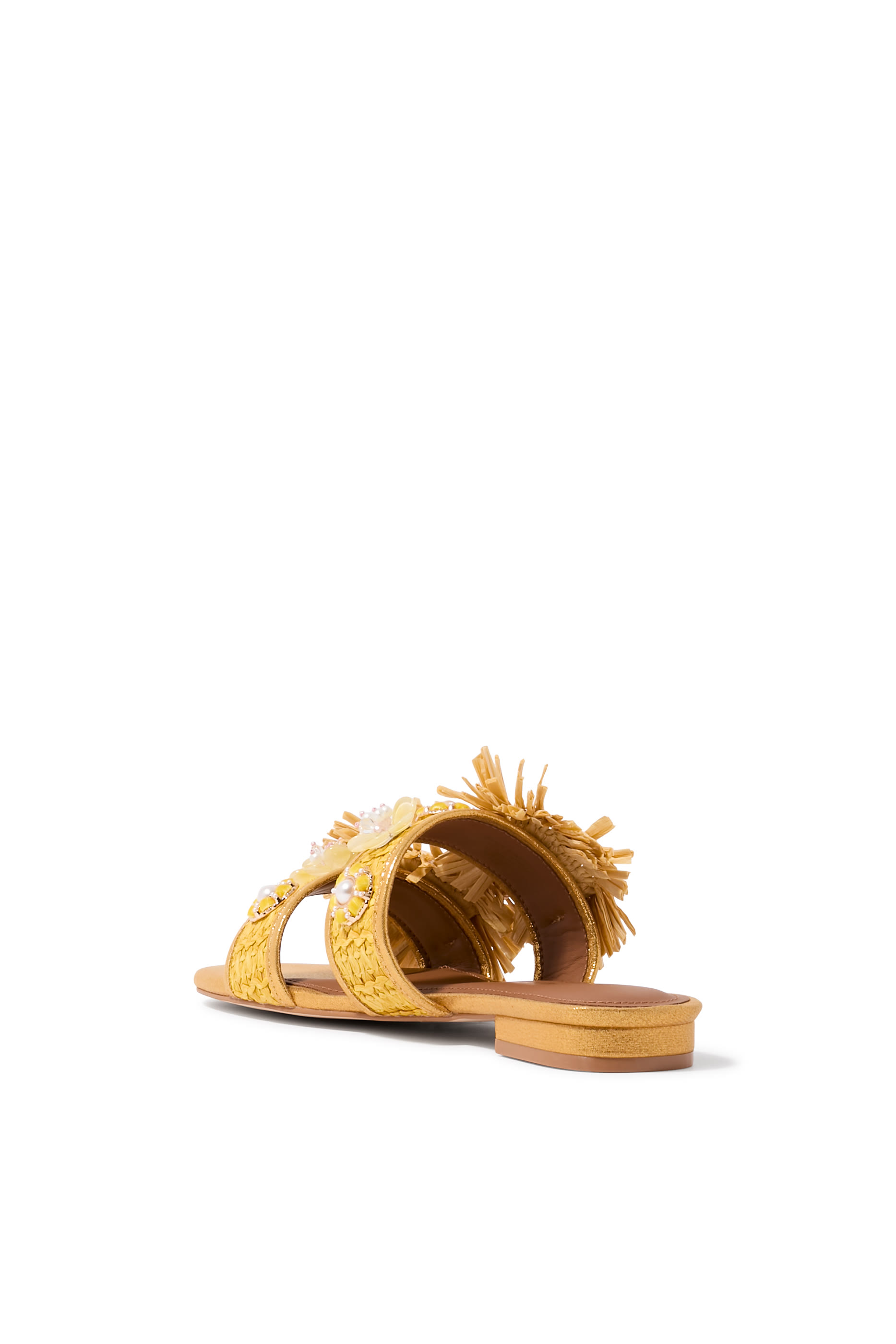 Raffia Buckle Flat Sandals