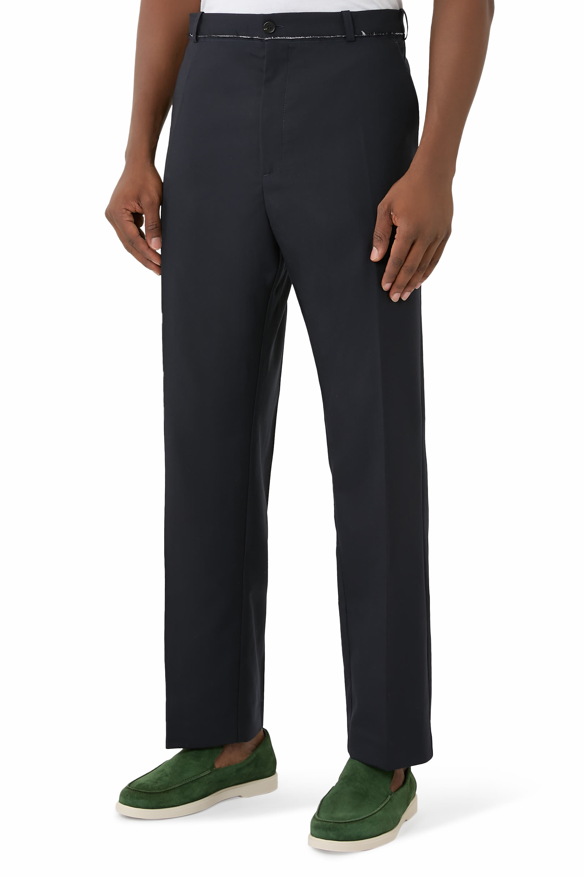 Tropical Wool Cropped Pants