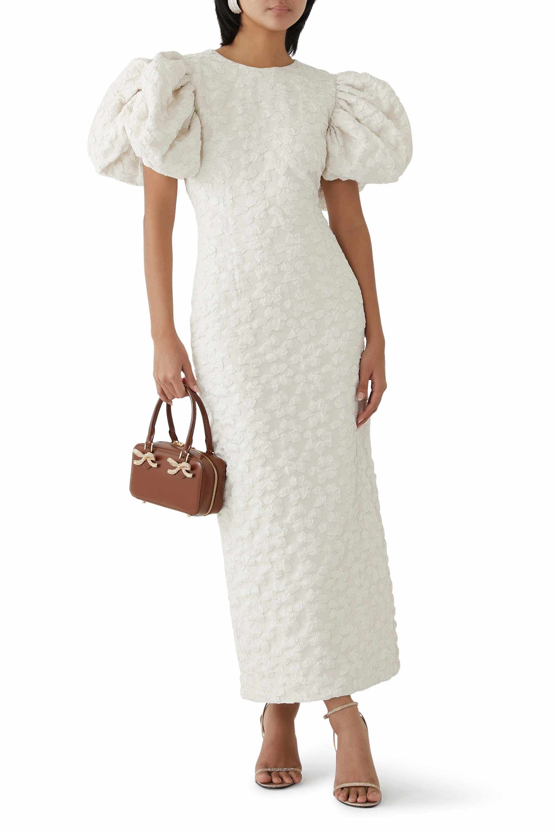 Jacquard Midi Puffy Dress 