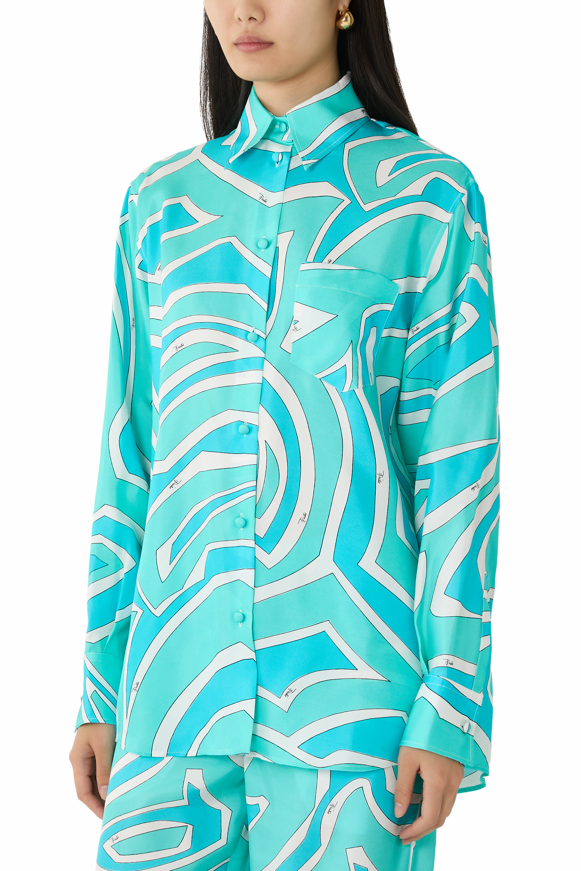 Printed Silk Twill Shirt