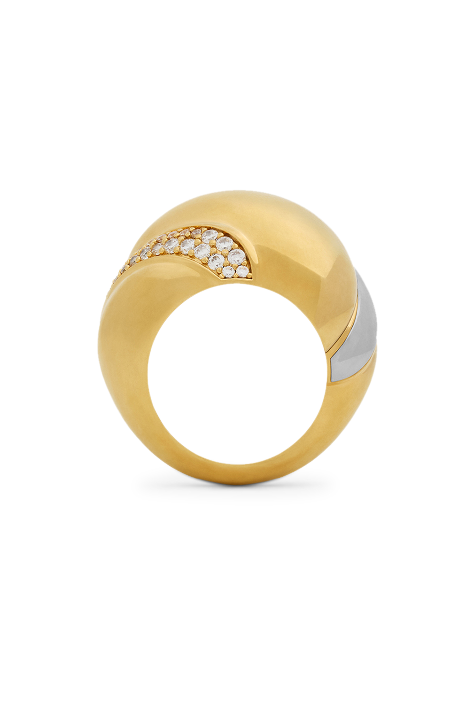 Crystal Whirlwind Ring in Metal