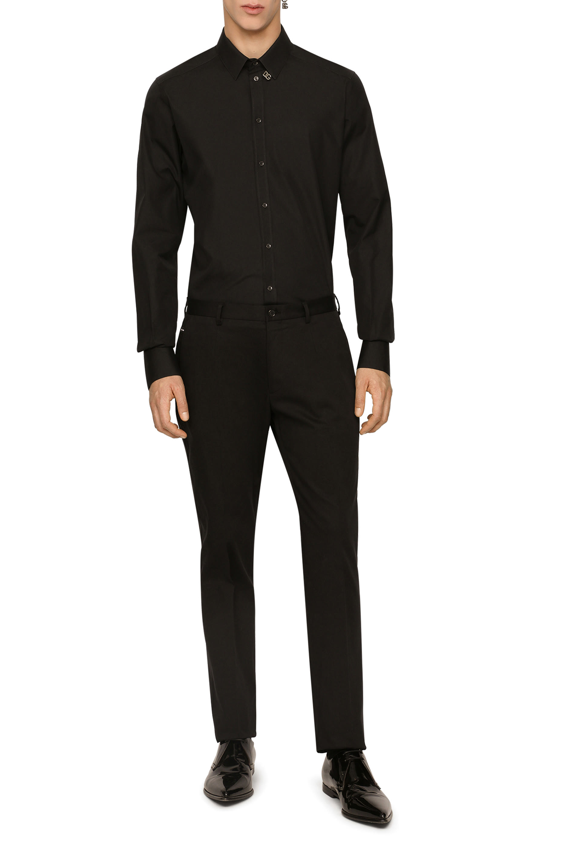 Logo Tag Stretch Cotton Pants