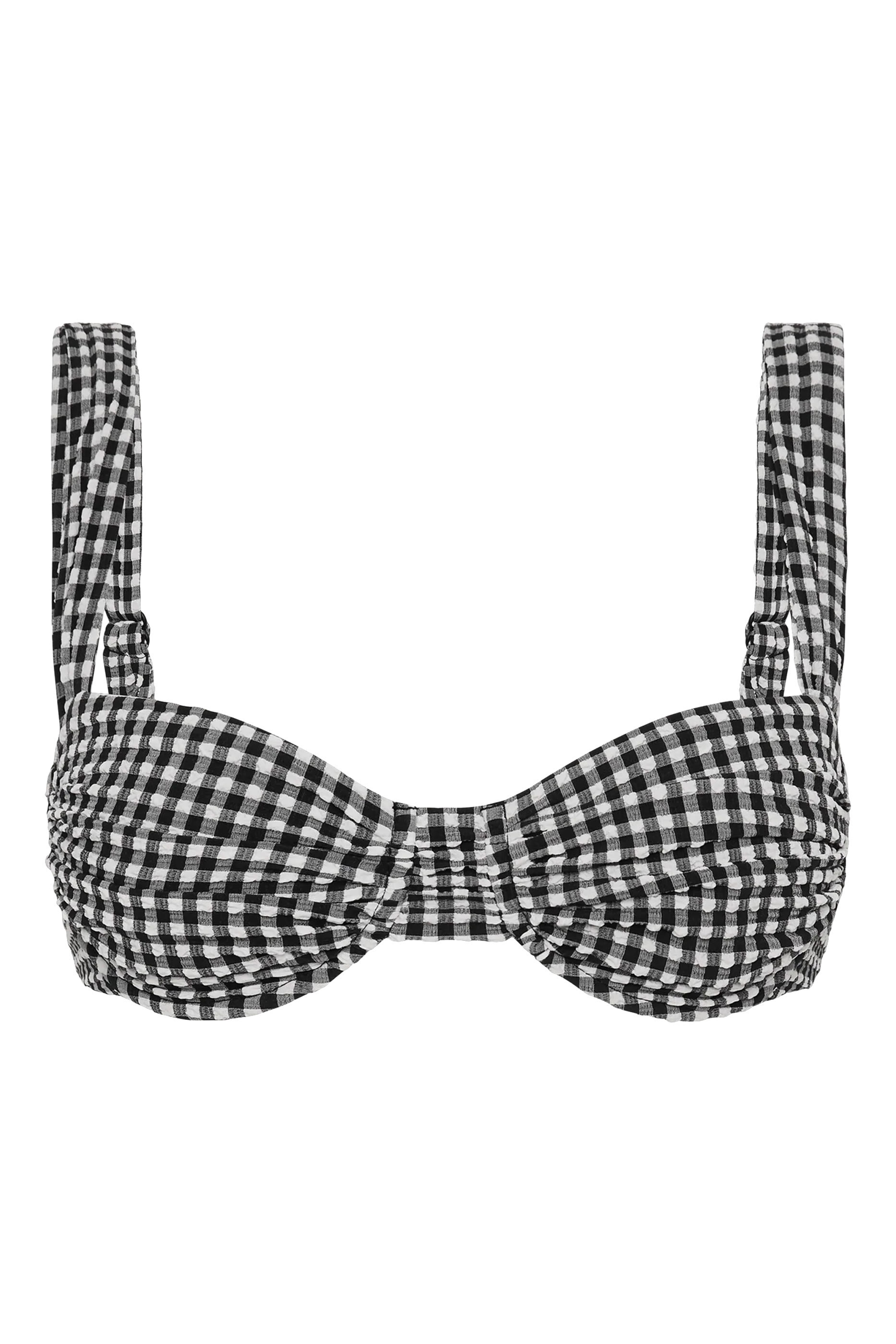 Costa Seersucker Gingham Bikini Top