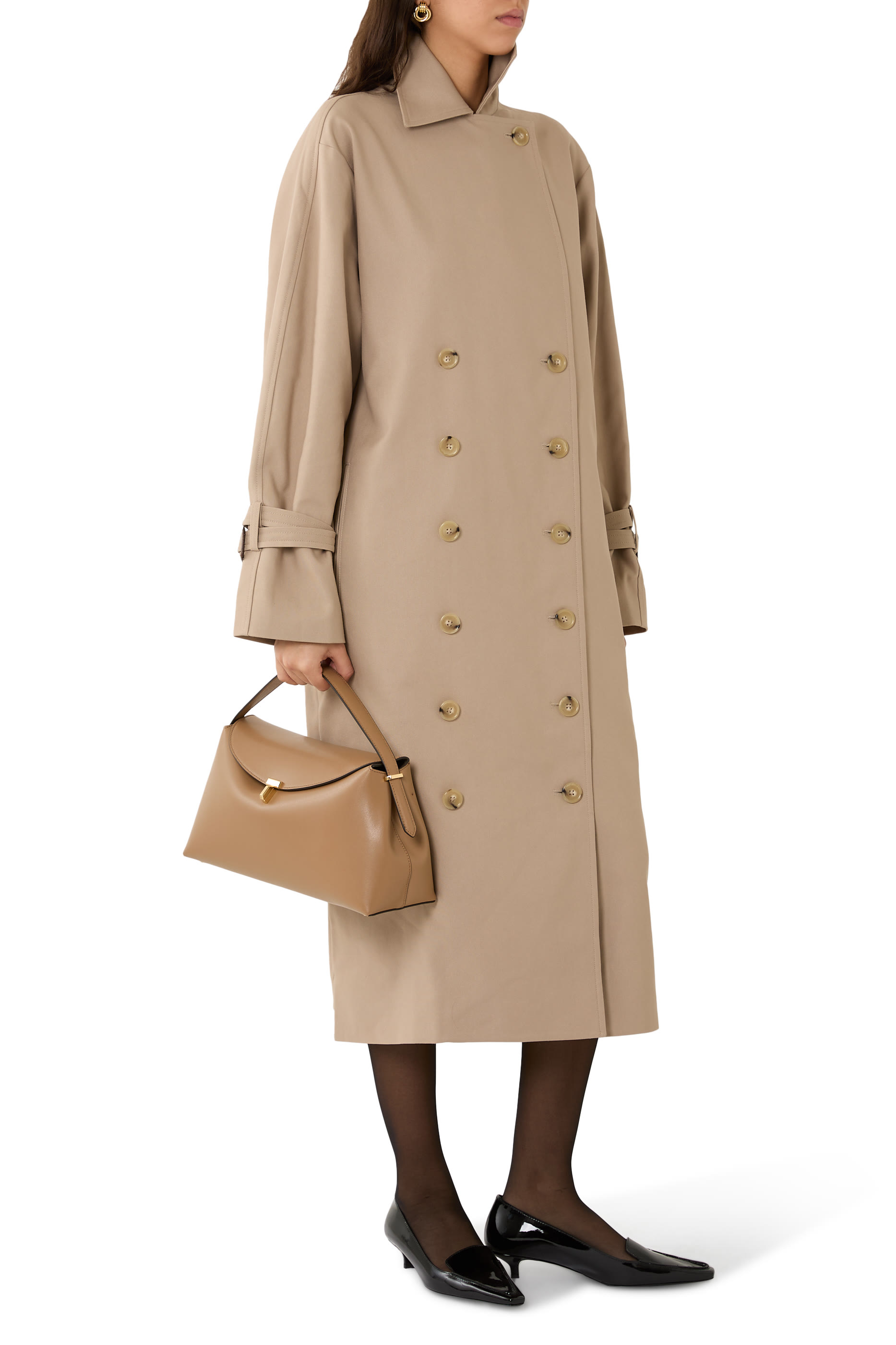 T-Lock Leather Top Handle Bag