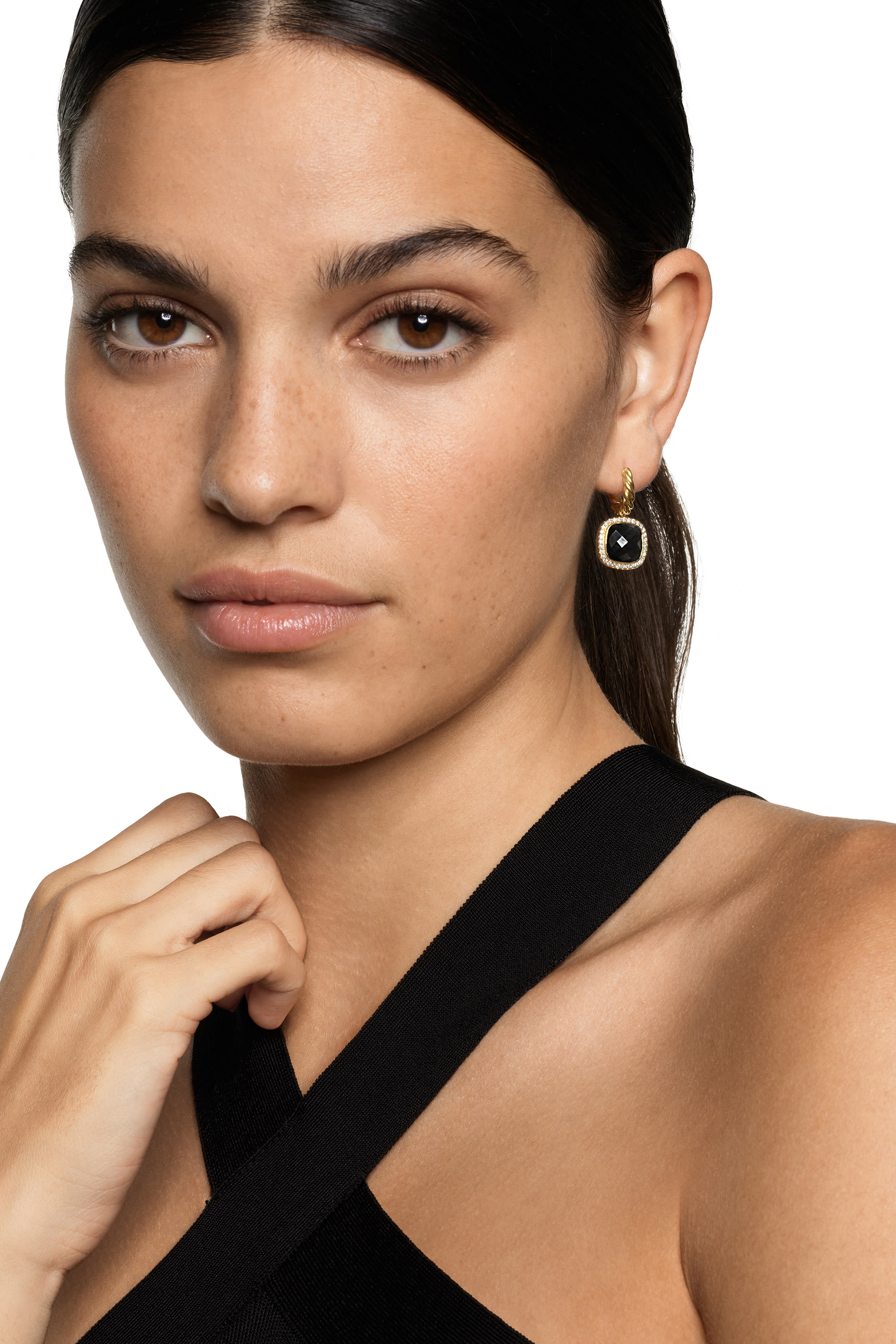  Albion&reg; Drop Earrings, : 18K Yellow Gold with Black Onyx & Diamonds