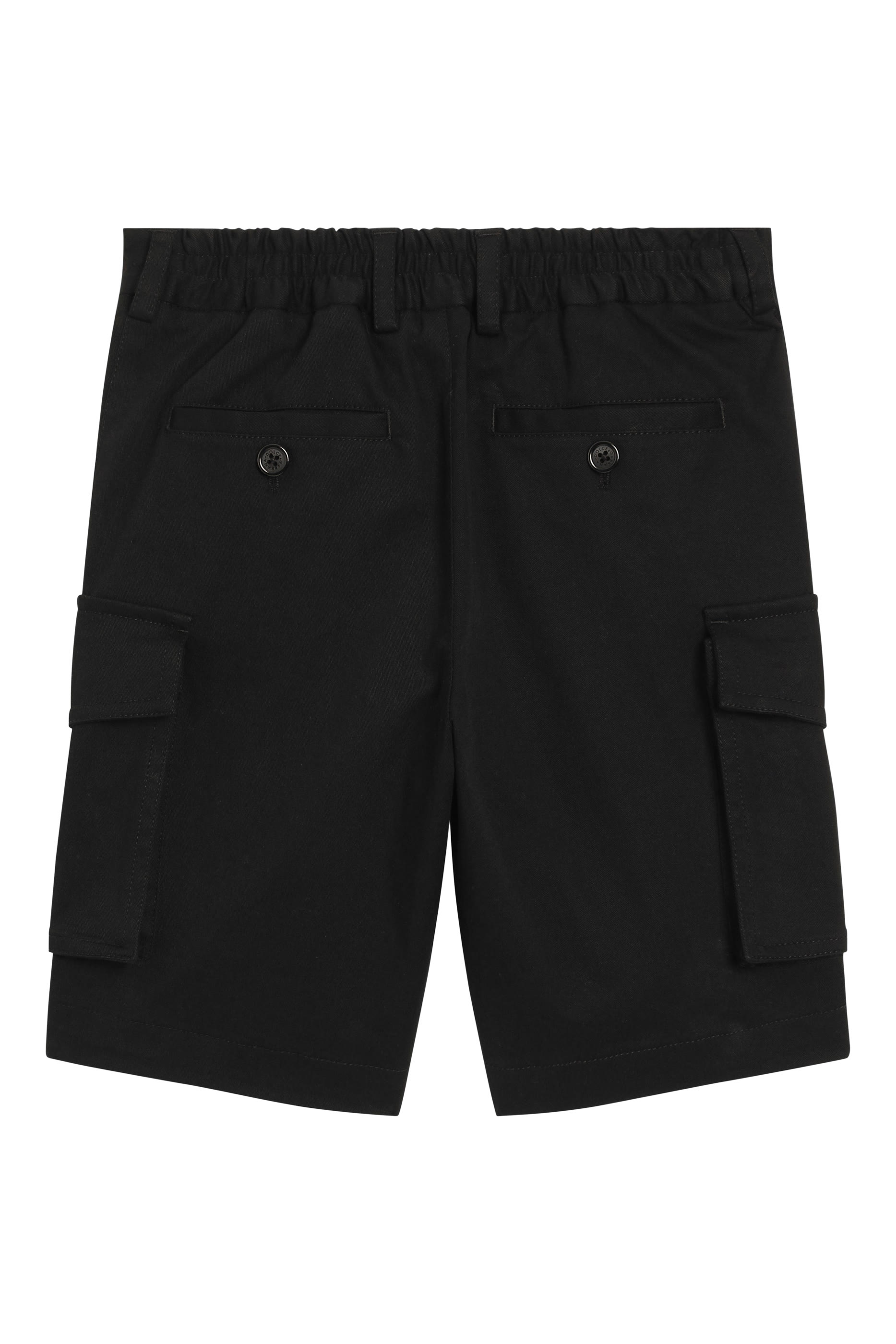 Kids Gabardine Shorts with Logo Tag