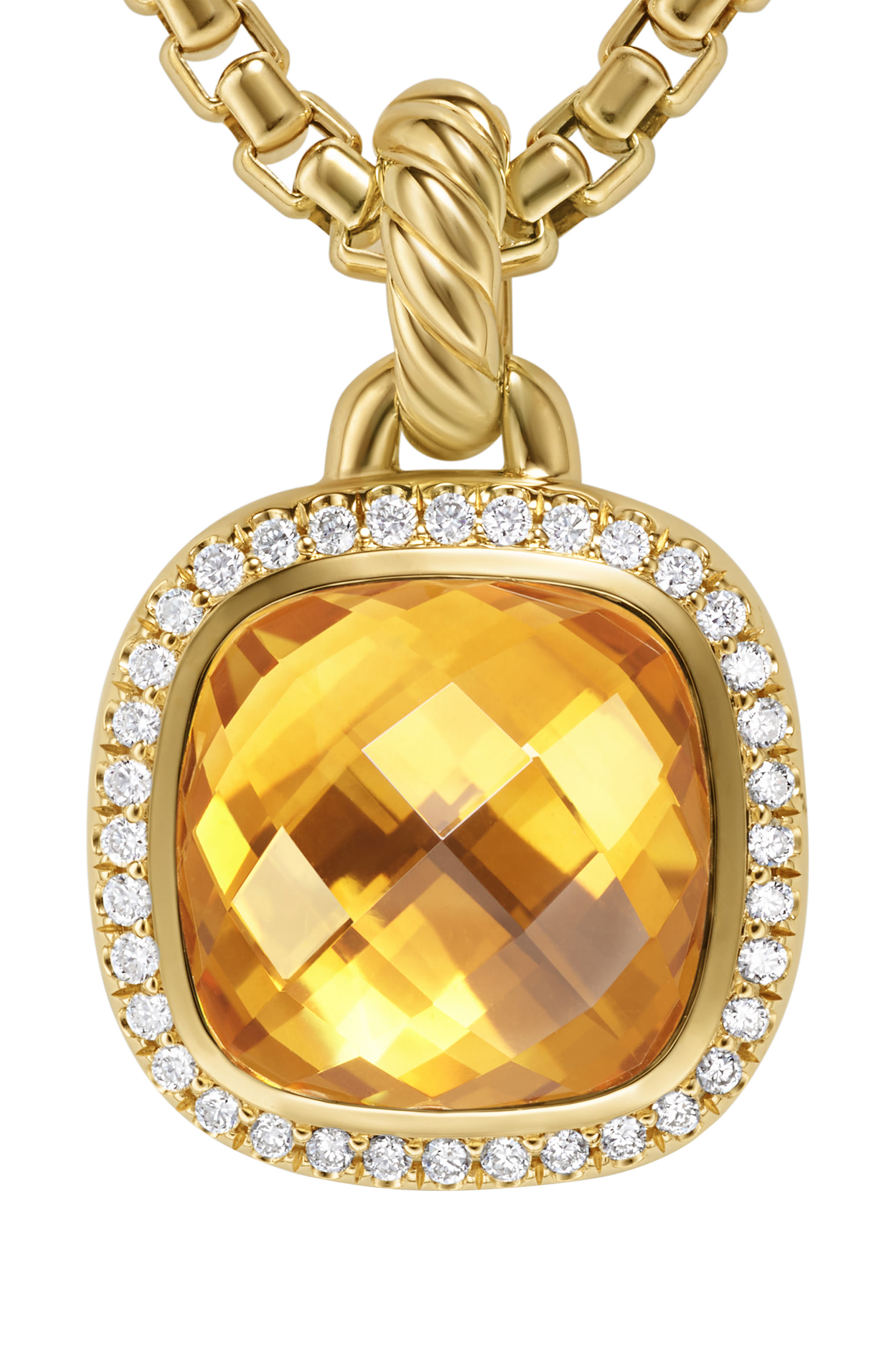Albion&reg; Pendant, 18K Yellow Gold with Citrine and Diamonds