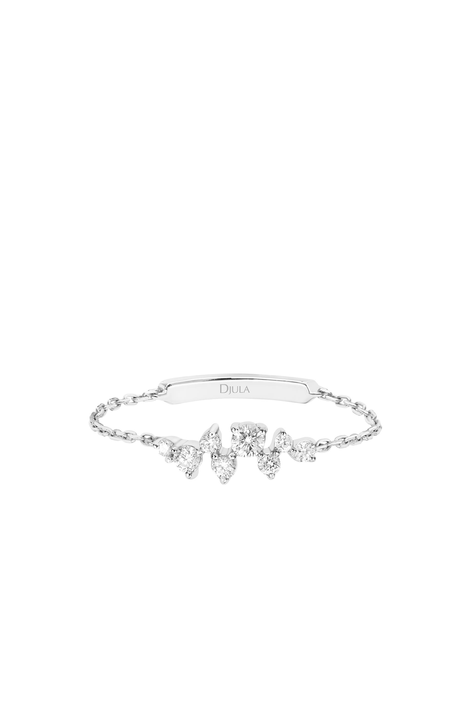 Fairytale Chain Ring, 18K White Gold & Diamonds