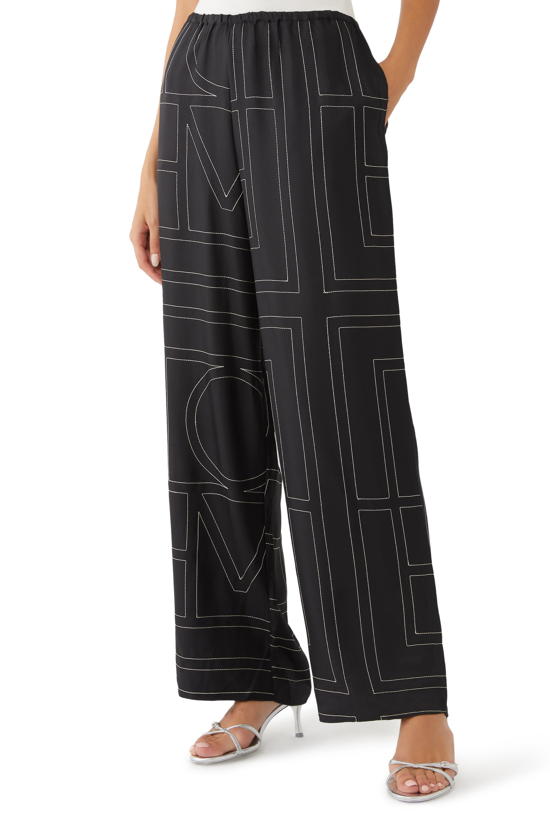 Monogram Silk Pants