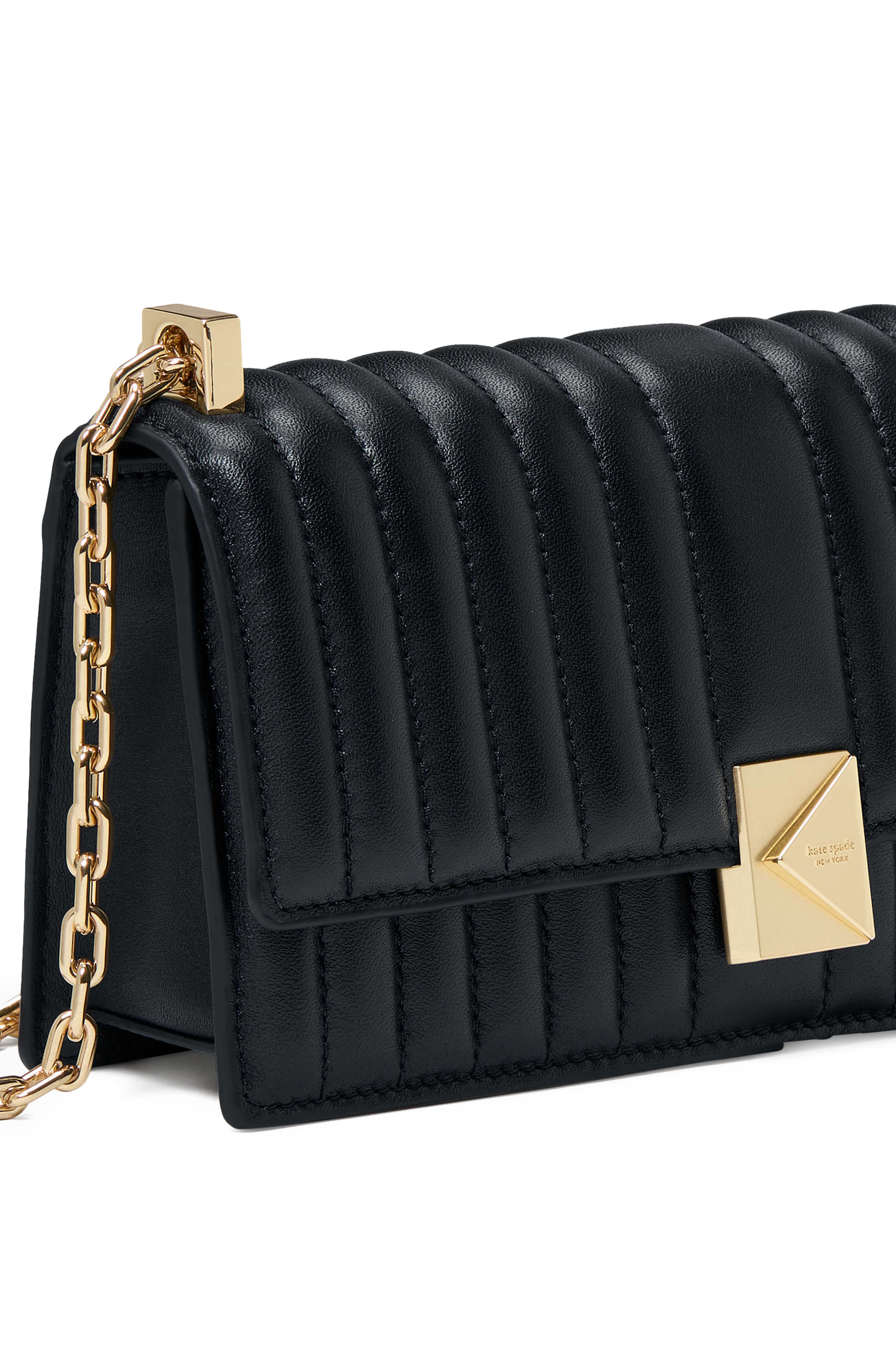 Deco Quilted Leather Mini Flap Chain Crossbody Bag