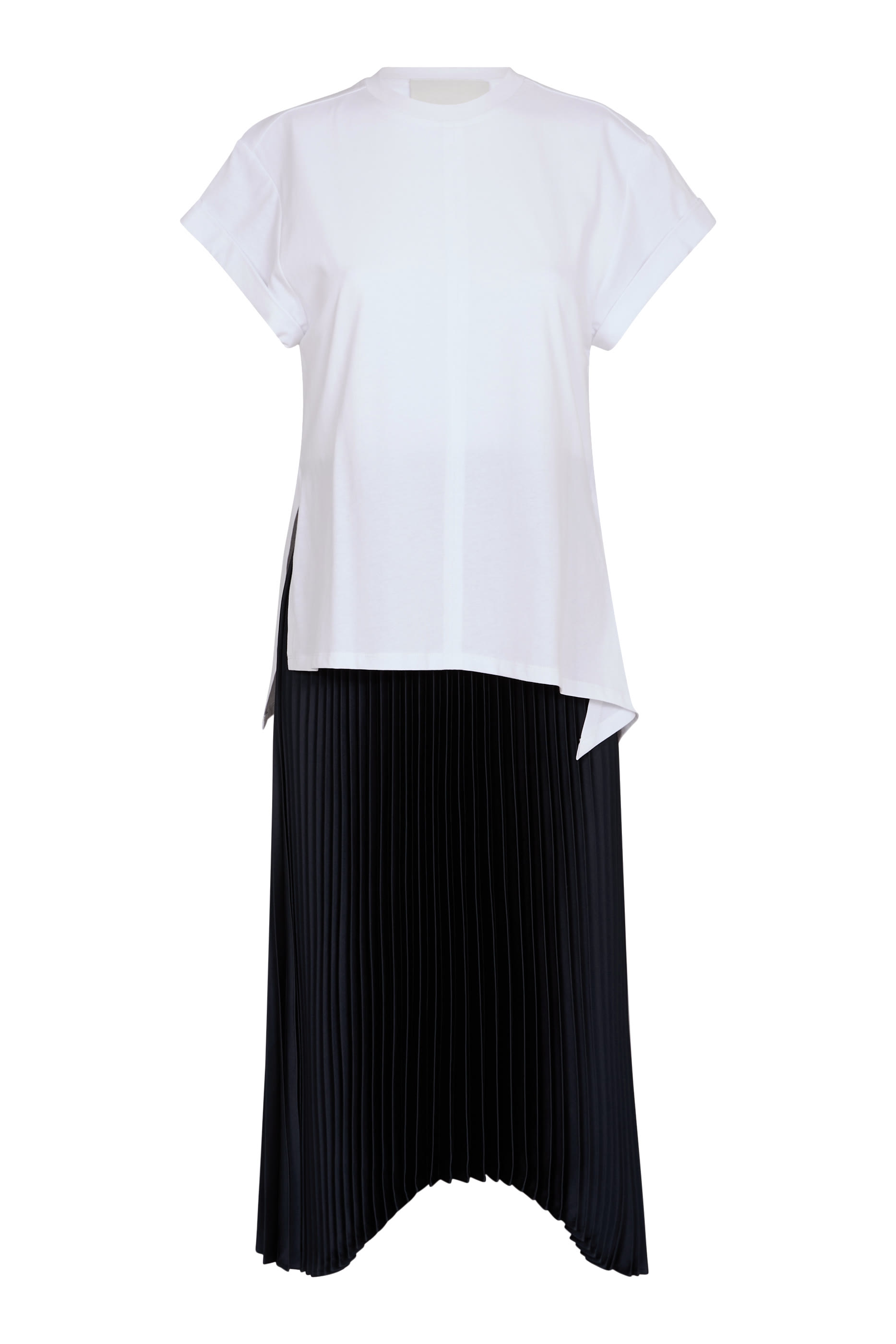  T-Shirt Combo Dress with Pleated Skirt 