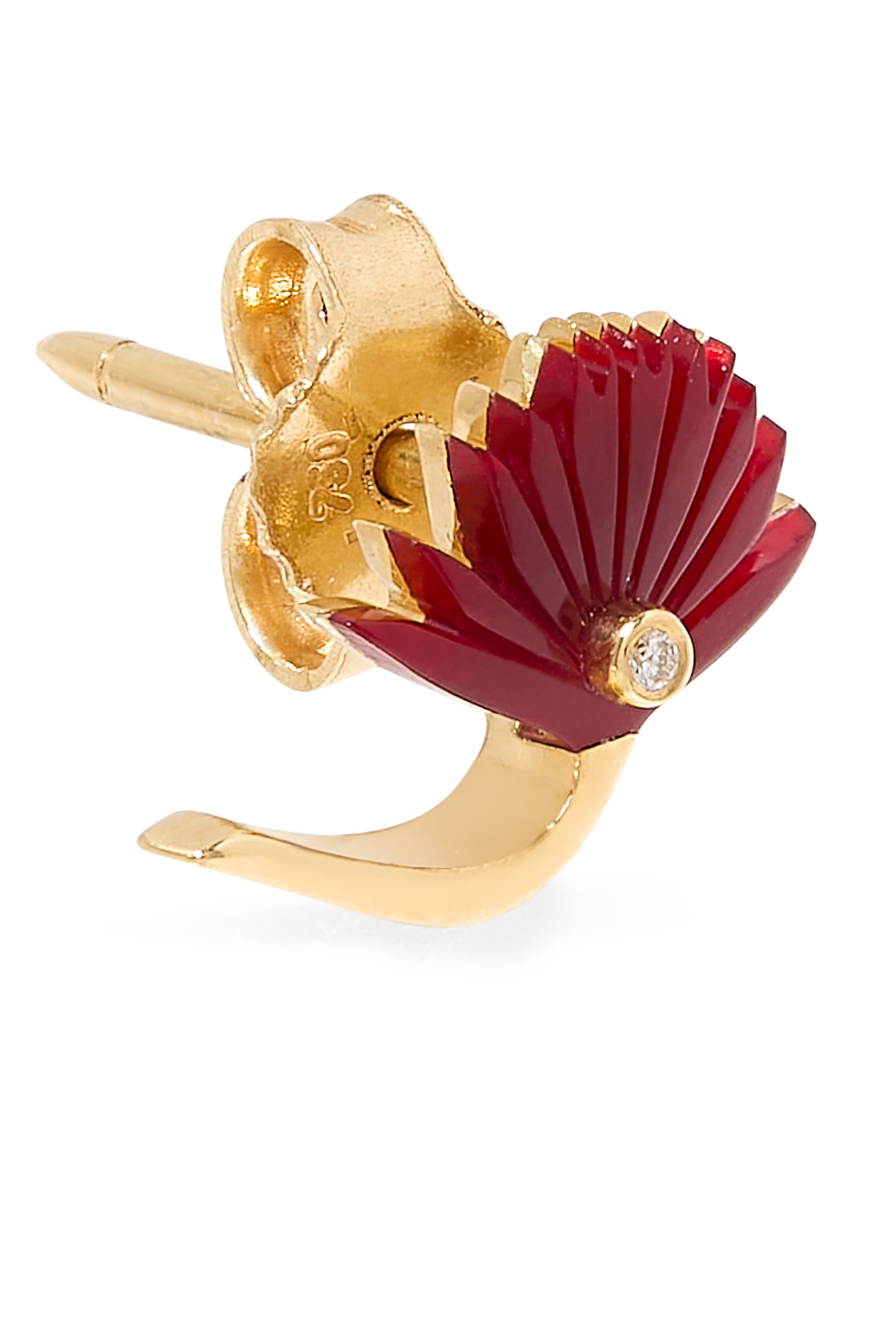 Psychedelia Stud Earrings, 18k Yellow Gold & Diamonds, Agate